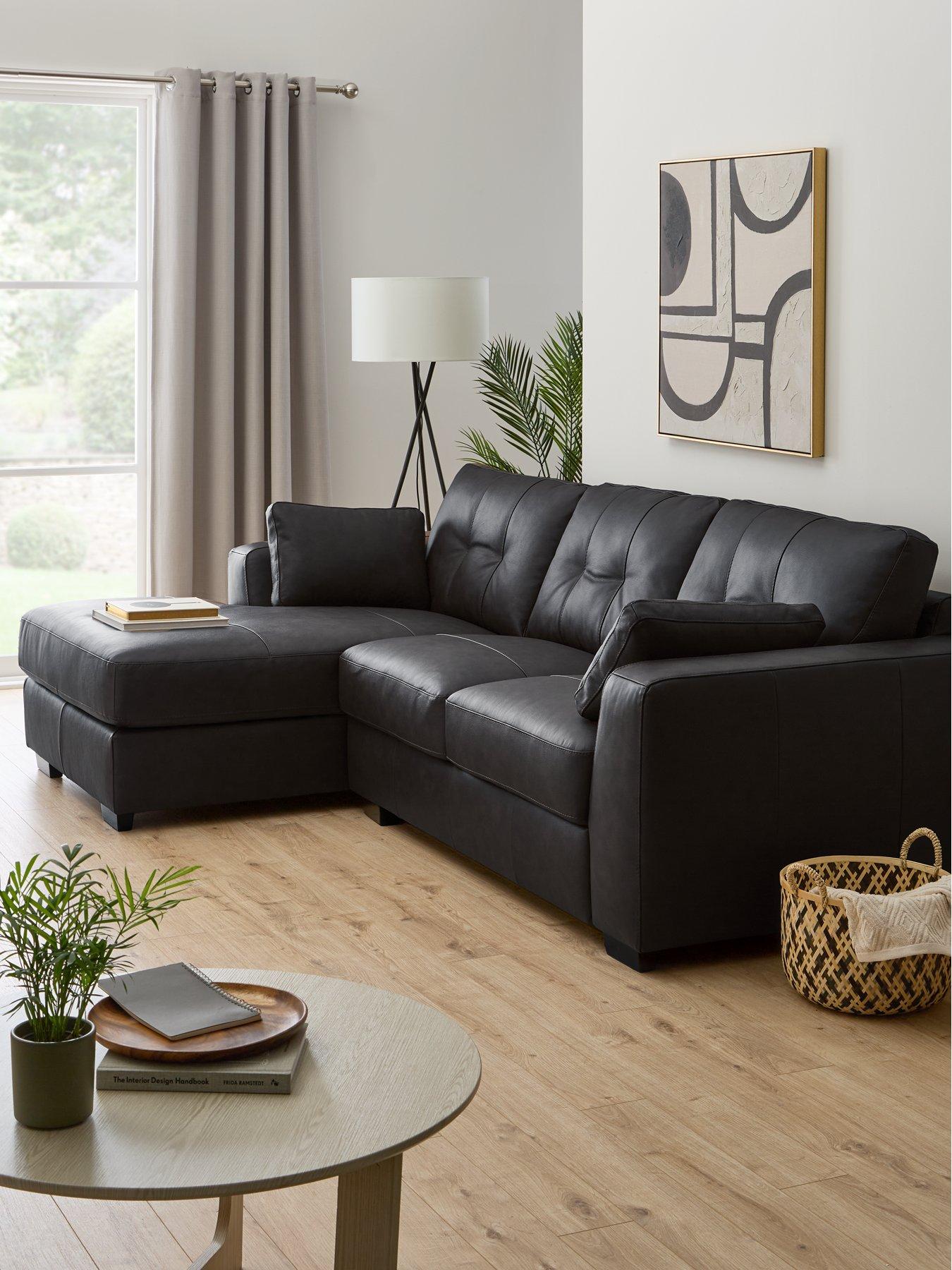 Very Home Arden Italian Leather Left Hand Corner Chaise