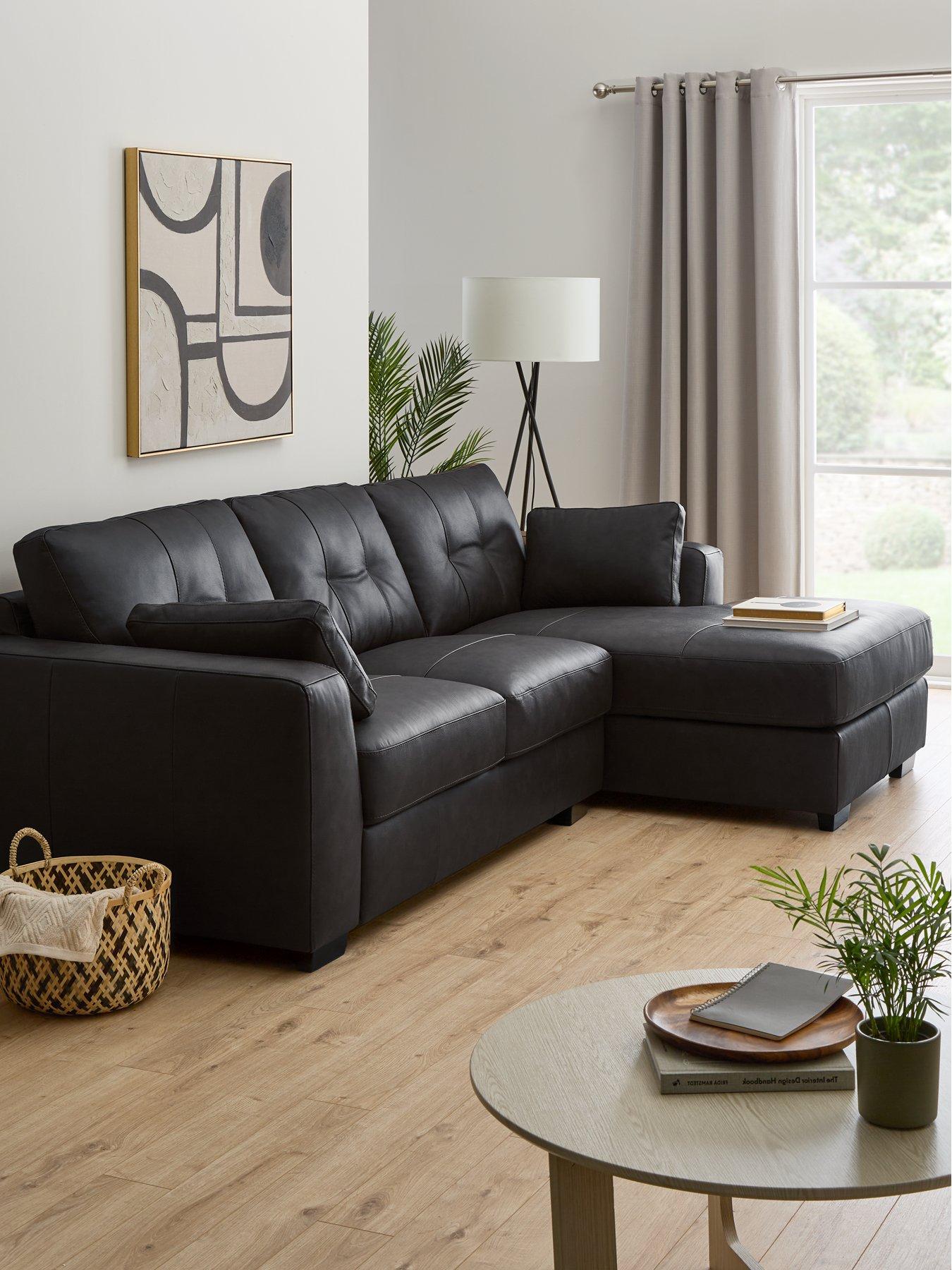 Very Home Arden Italian Leather Right Hand Corner Chaise