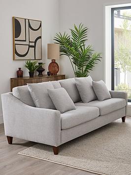 Product photograph of Very Home Aspen 4 Seater Fabric Sofa - Grey from very.co.uk