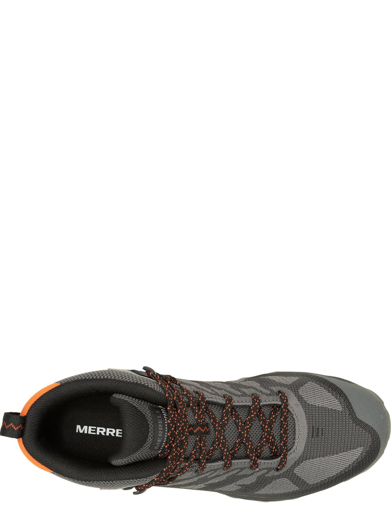 Mens Speed Waterproof Mid Hiking Boots Black Orange