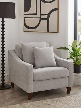 Product photograph of Very Home Aspen Fabric Armchair - Grey from very.co.uk