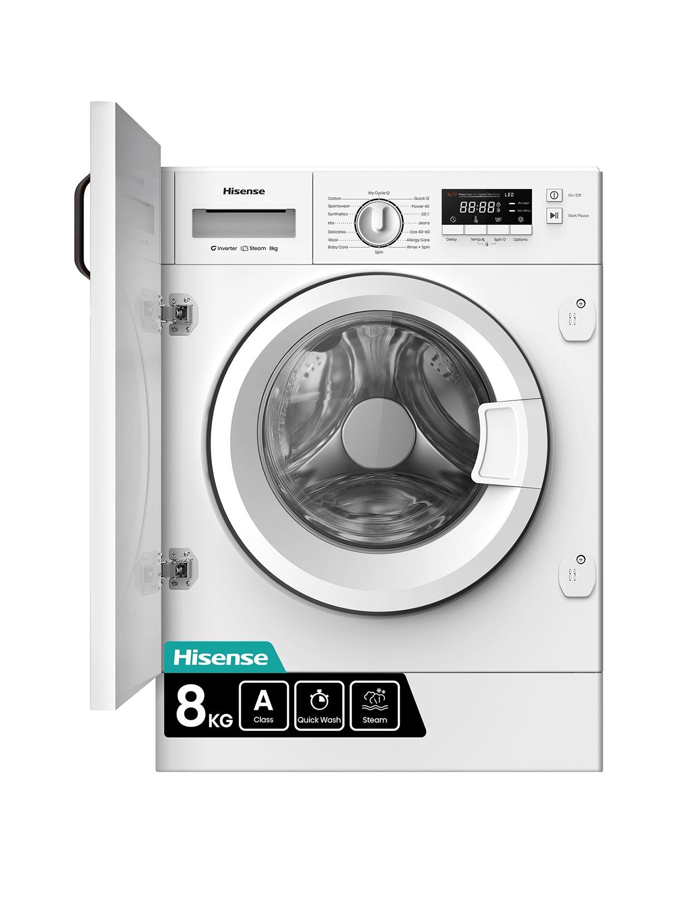Product photograph of Hisense Wf3m841bwi 8kg 1400rpm A Rated Washing Machine - White from very.co.uk