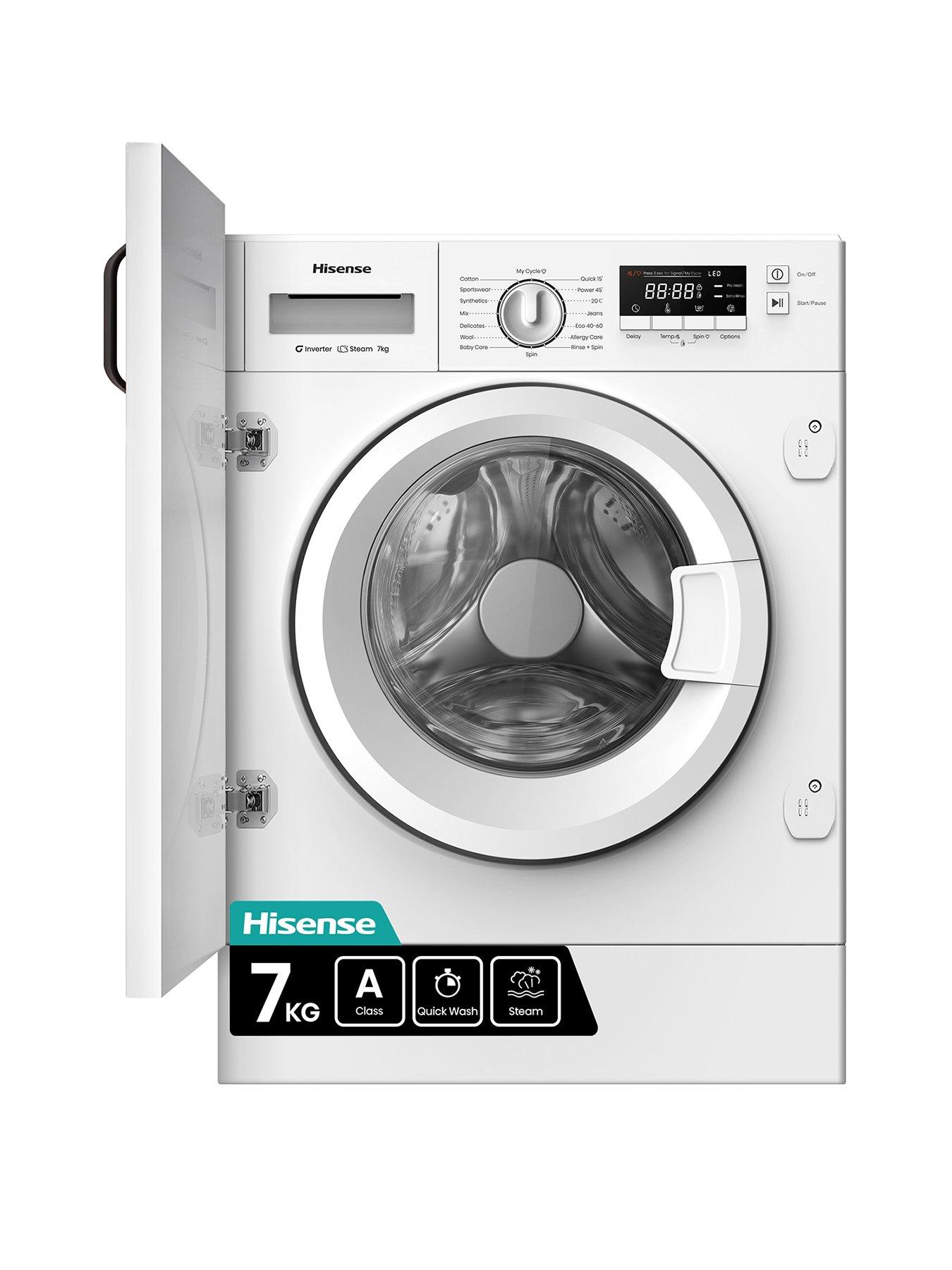 Product photograph of Hisense Wf3m741bwi 7kg 1400rpm A Rated Washing Machine - White from very.co.uk
