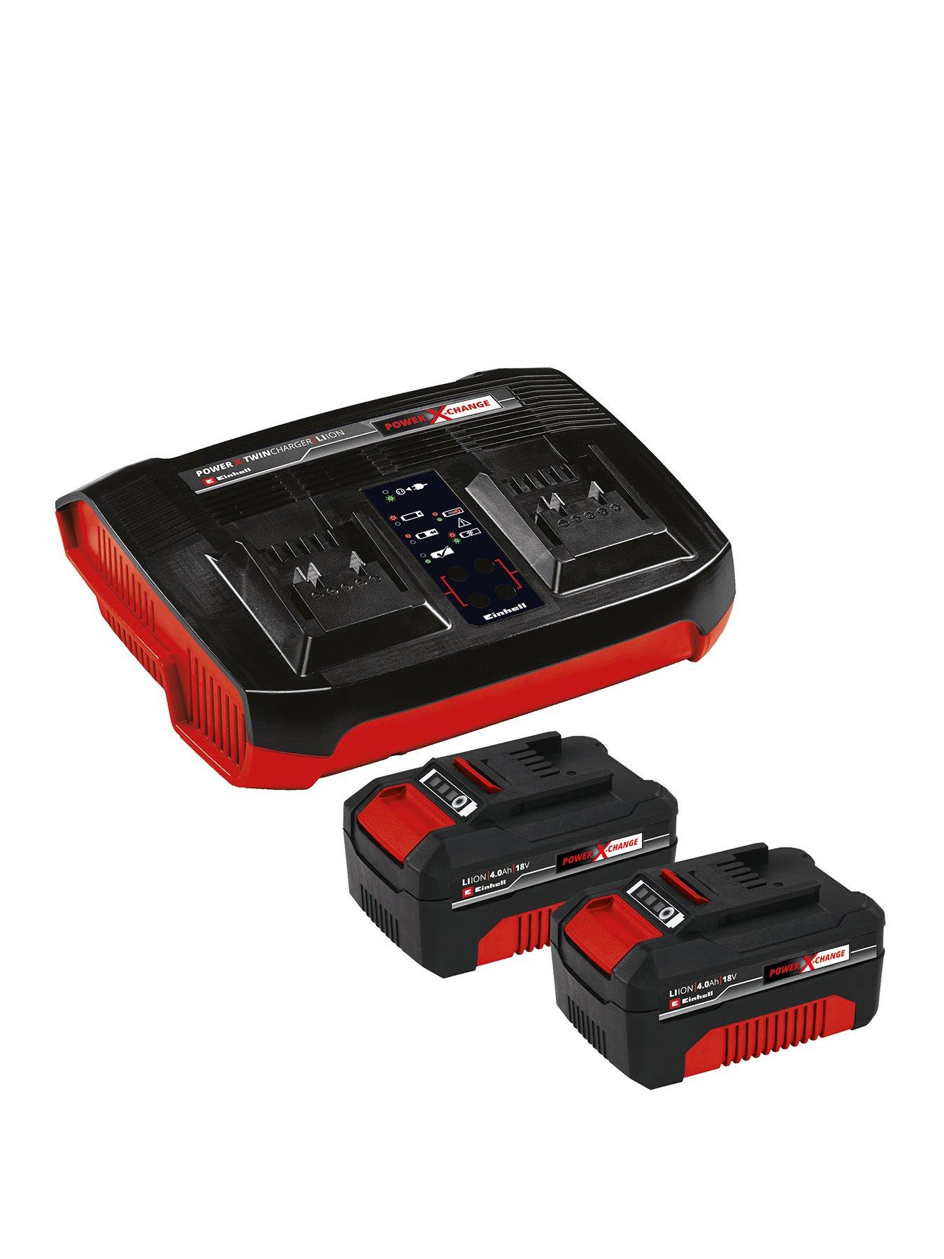 Image 1 of 4 of Einhell PXC 18V 4.0Ah Twin Starter Kit - 2 x Battery &amp; Twin Charger