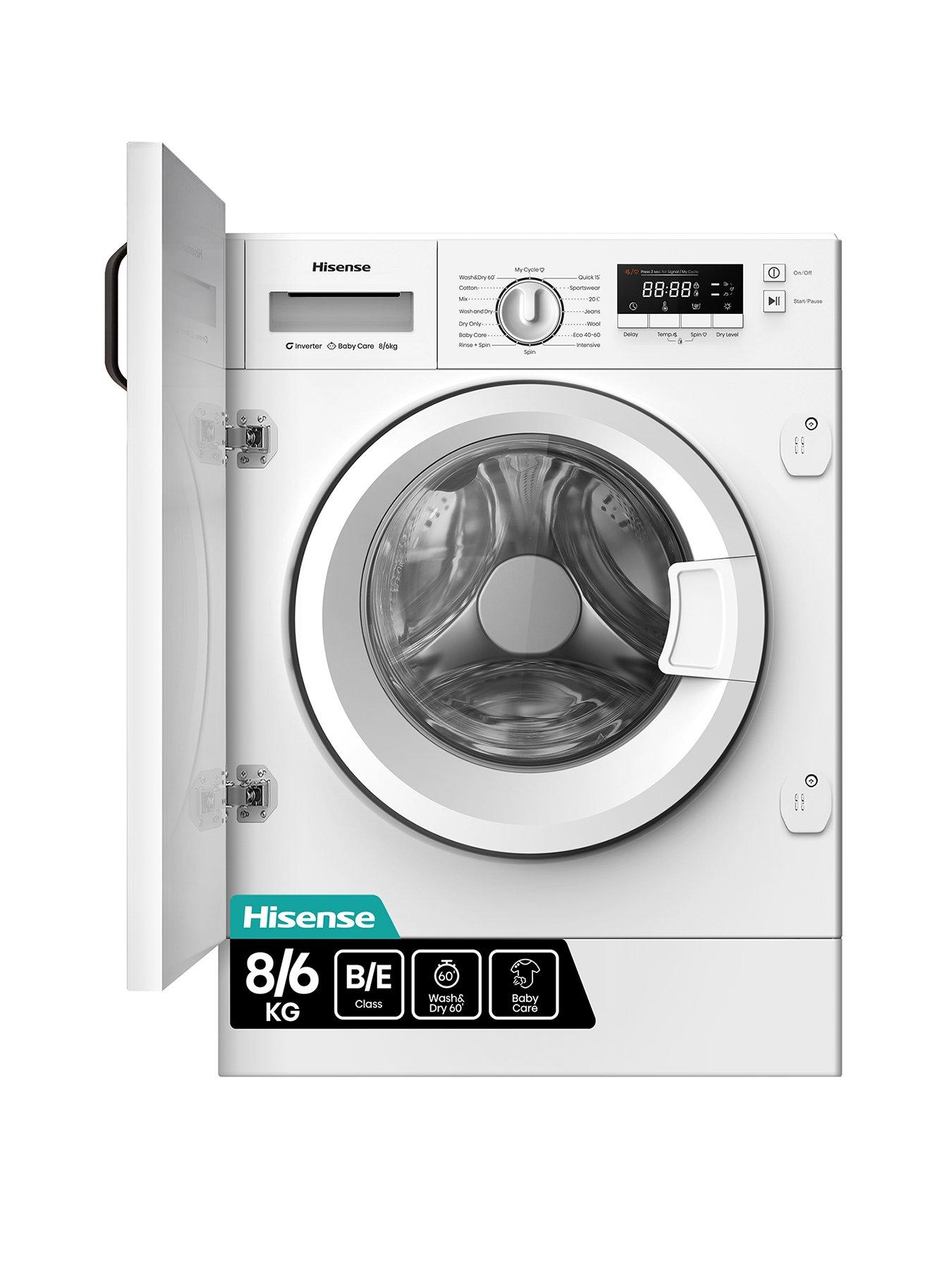 Product photograph of Hisense Wd3m841bwi 8kg 1400rpm B Rated Washer Dryer - White from very.co.uk