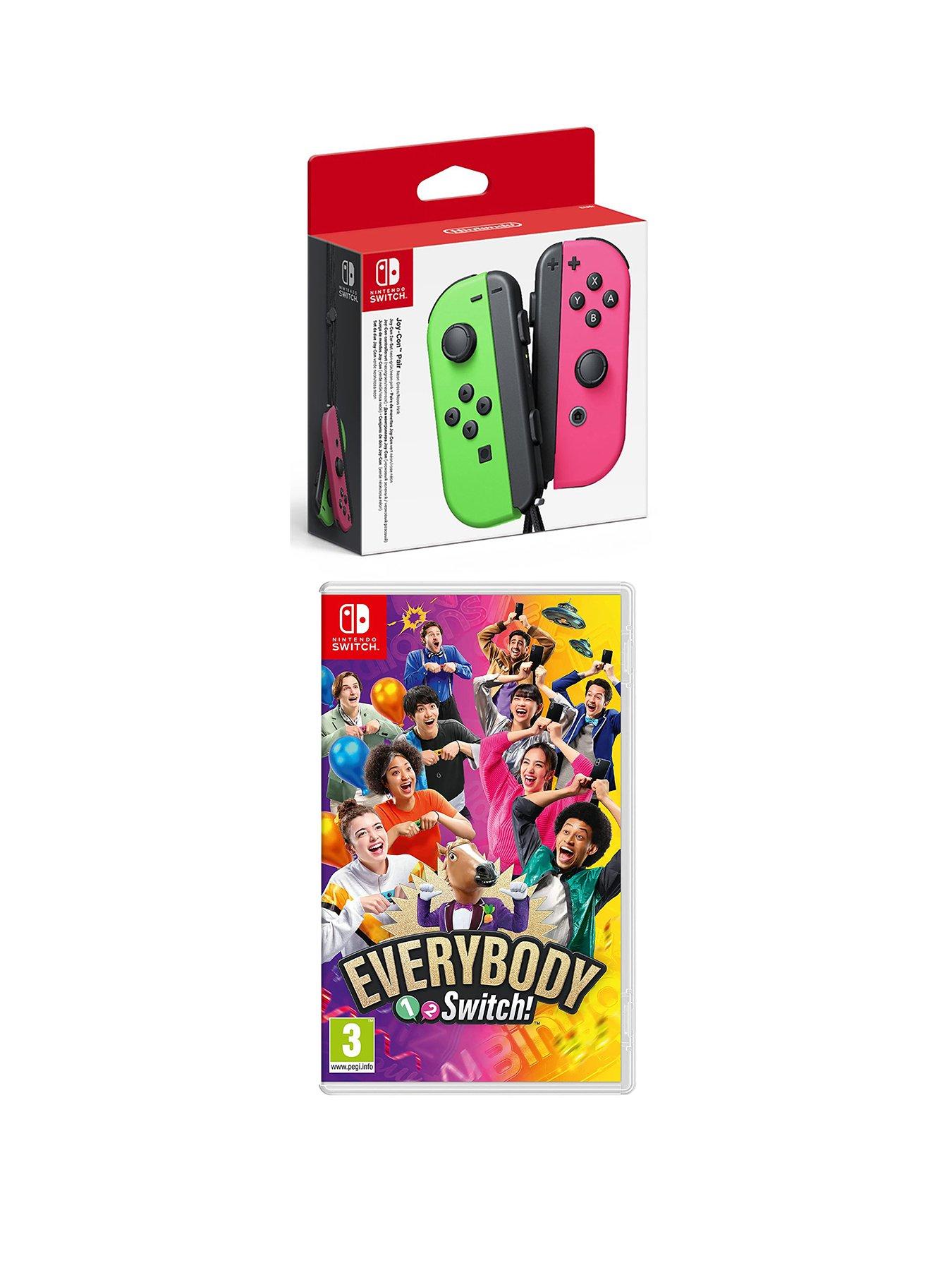 Nintendo Switch Green and Pink Joy-Con Twin Pack & Everybody 1-2 Switch