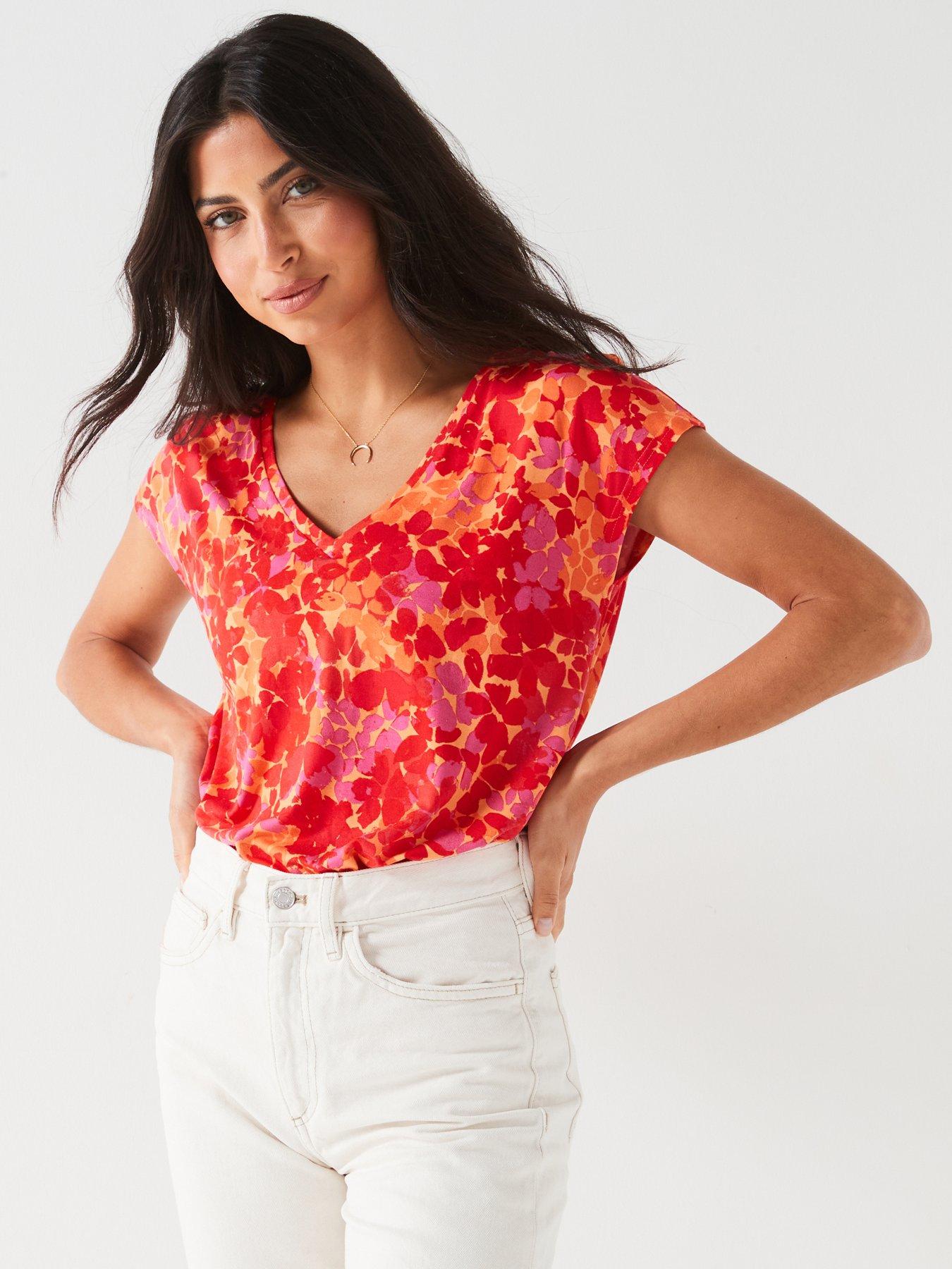 undefined The Essential Printed V Neck T-Shirt - Multi