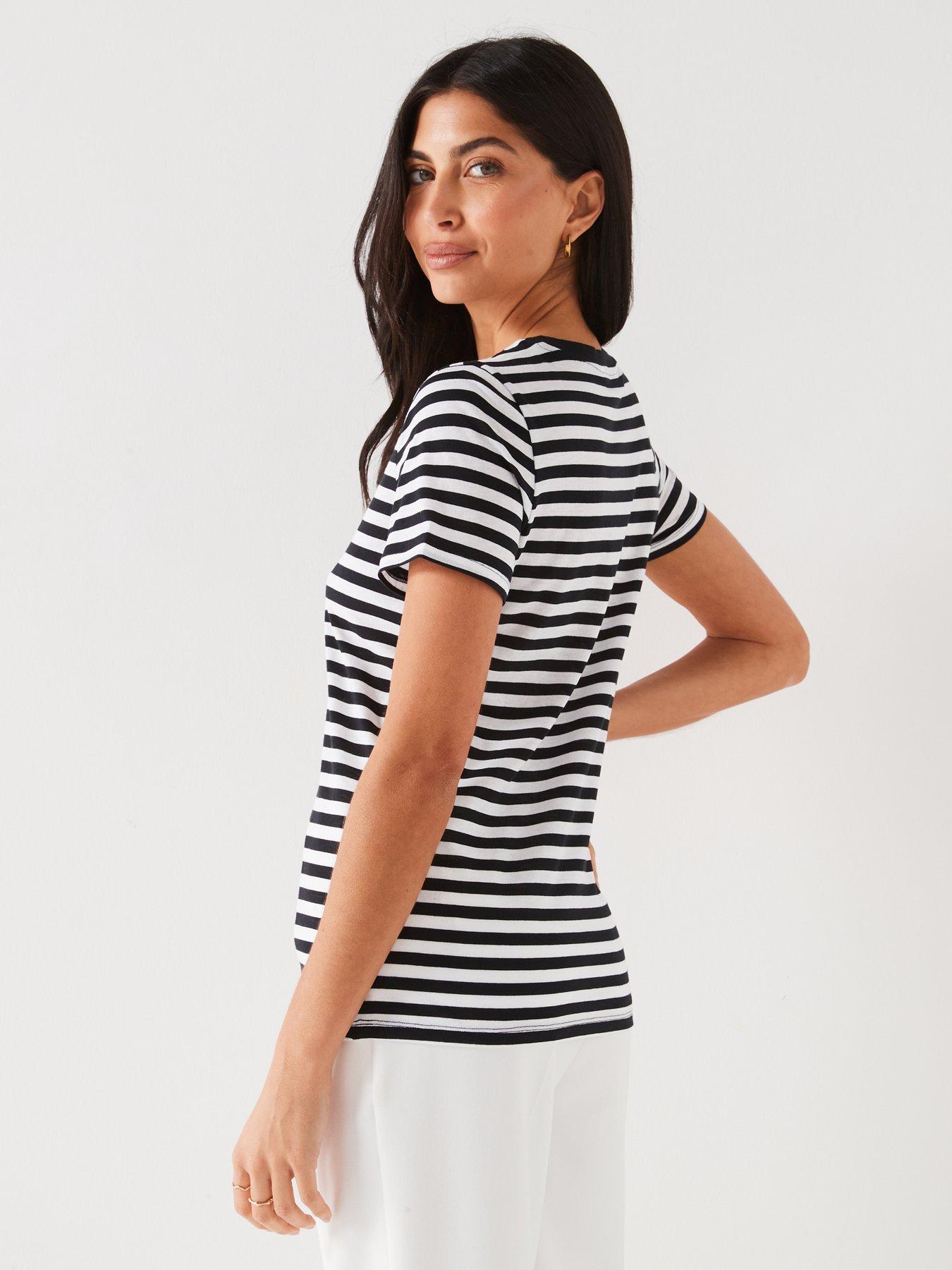 Striped T Shirt Black White