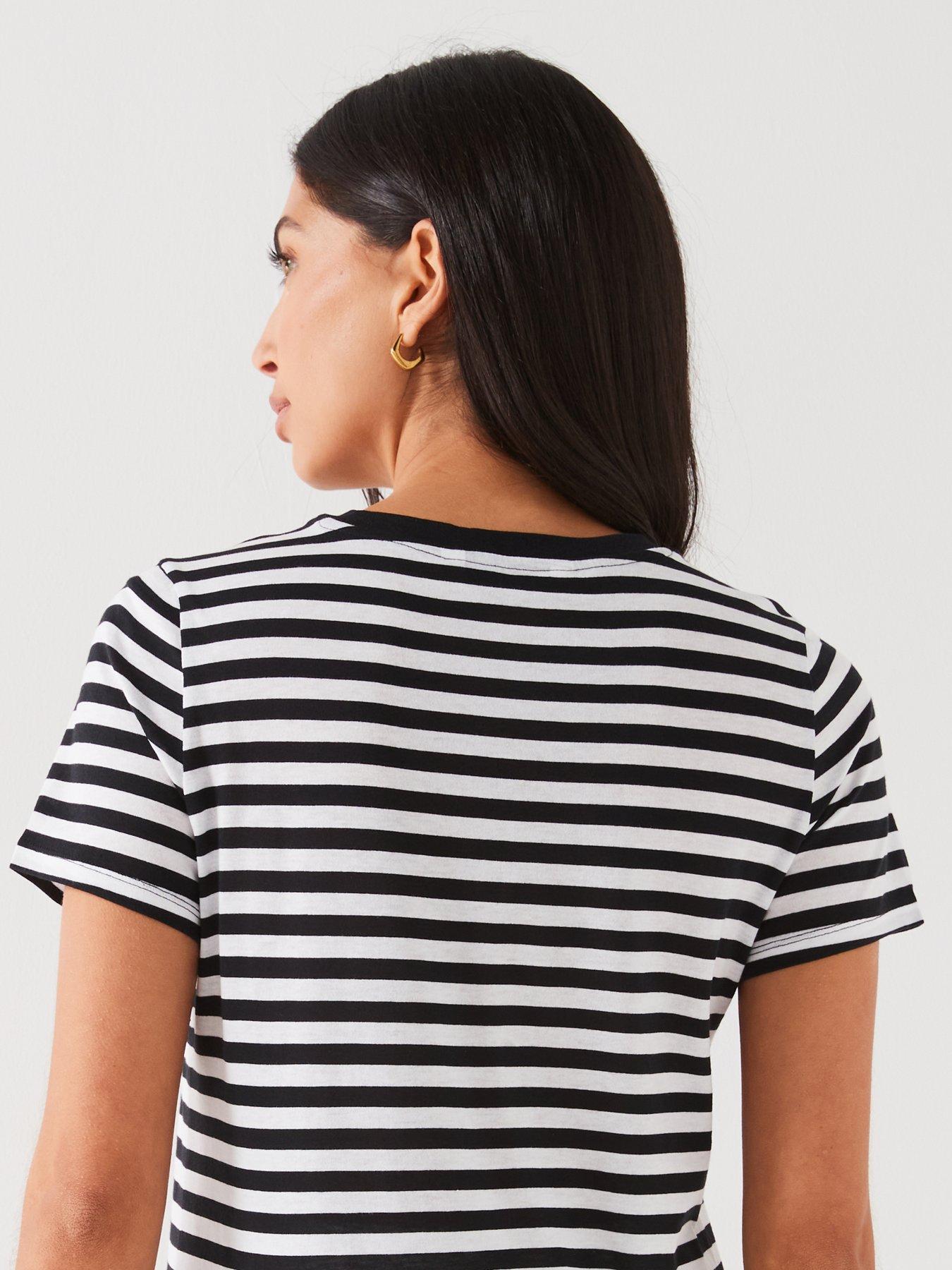 Black and white striped tee hotsell