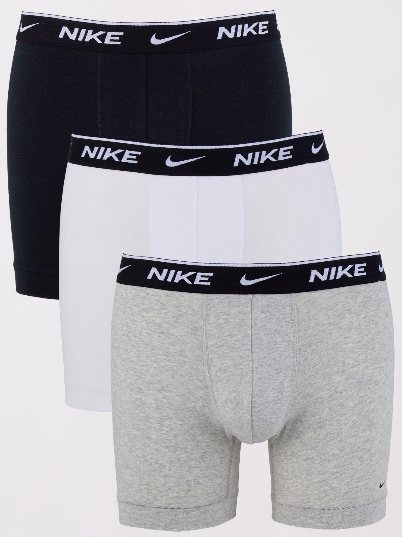 Nike Underwear Mens Everyday Cotton Stretch 3pk Boxer Brief  Nos-white/grey/black