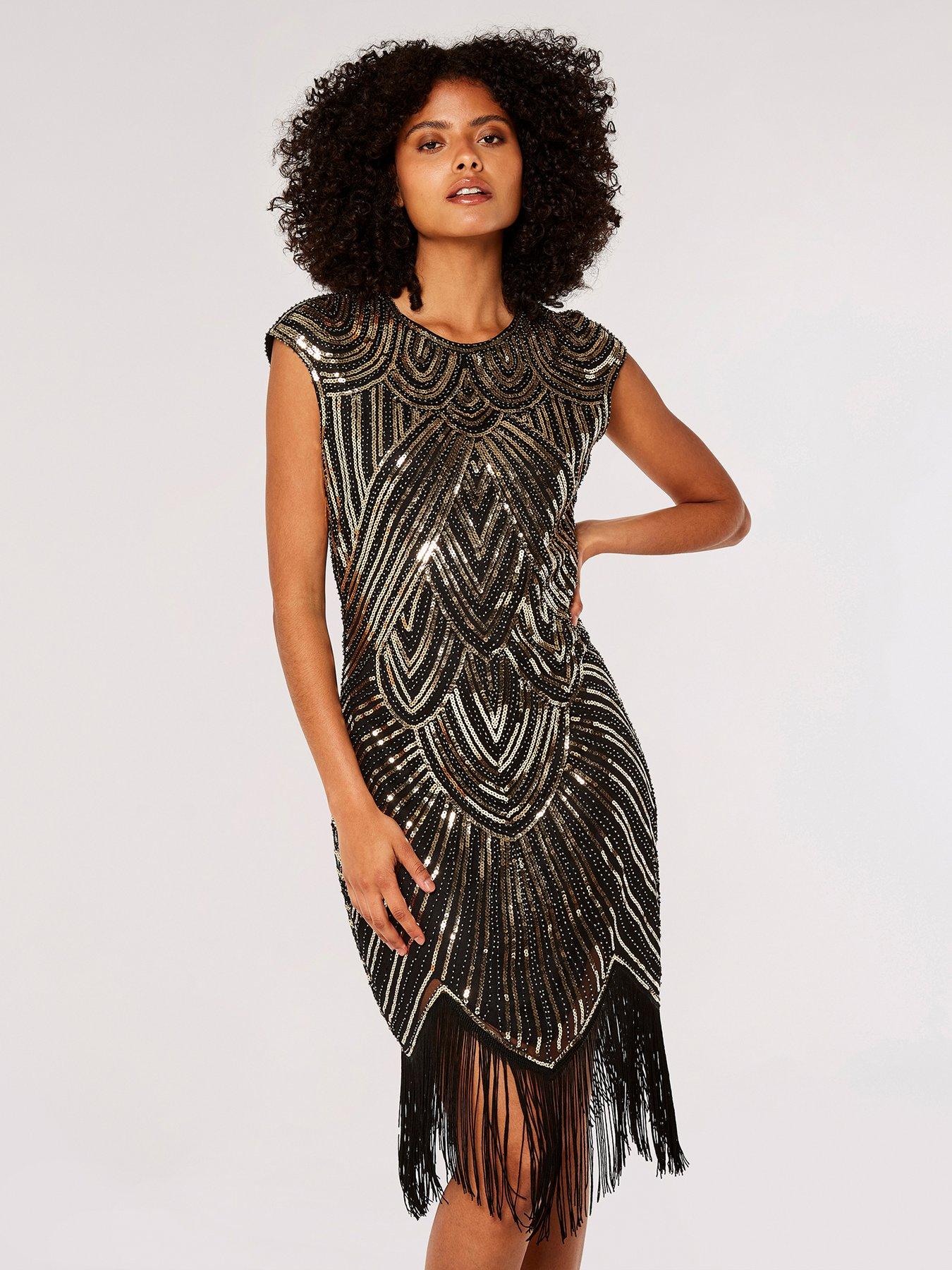 Collective the Label Petite exclusive cut-out fringe sequin