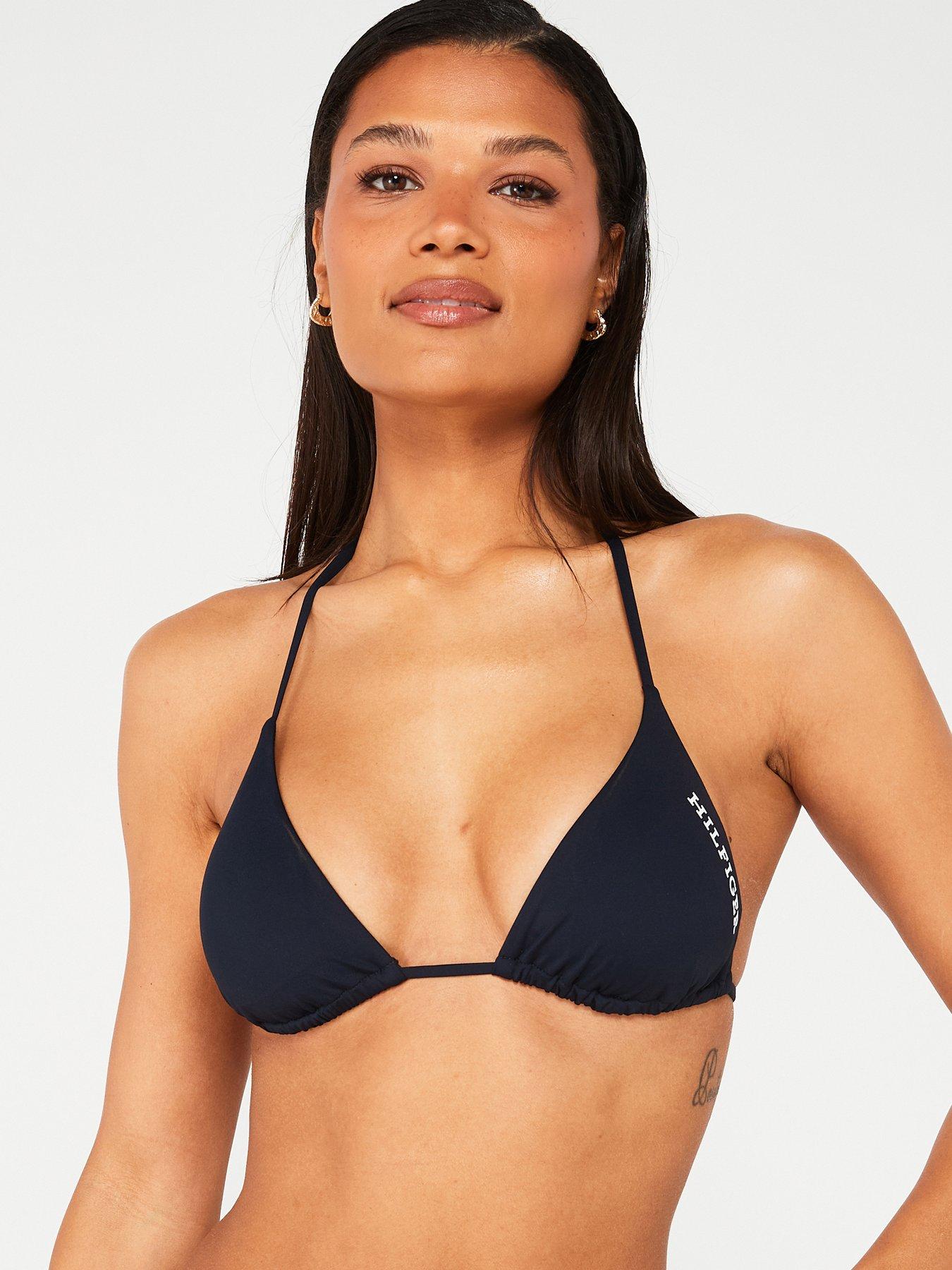 Tommy Hilfiger Monotype Tie Bikini Top - Navy