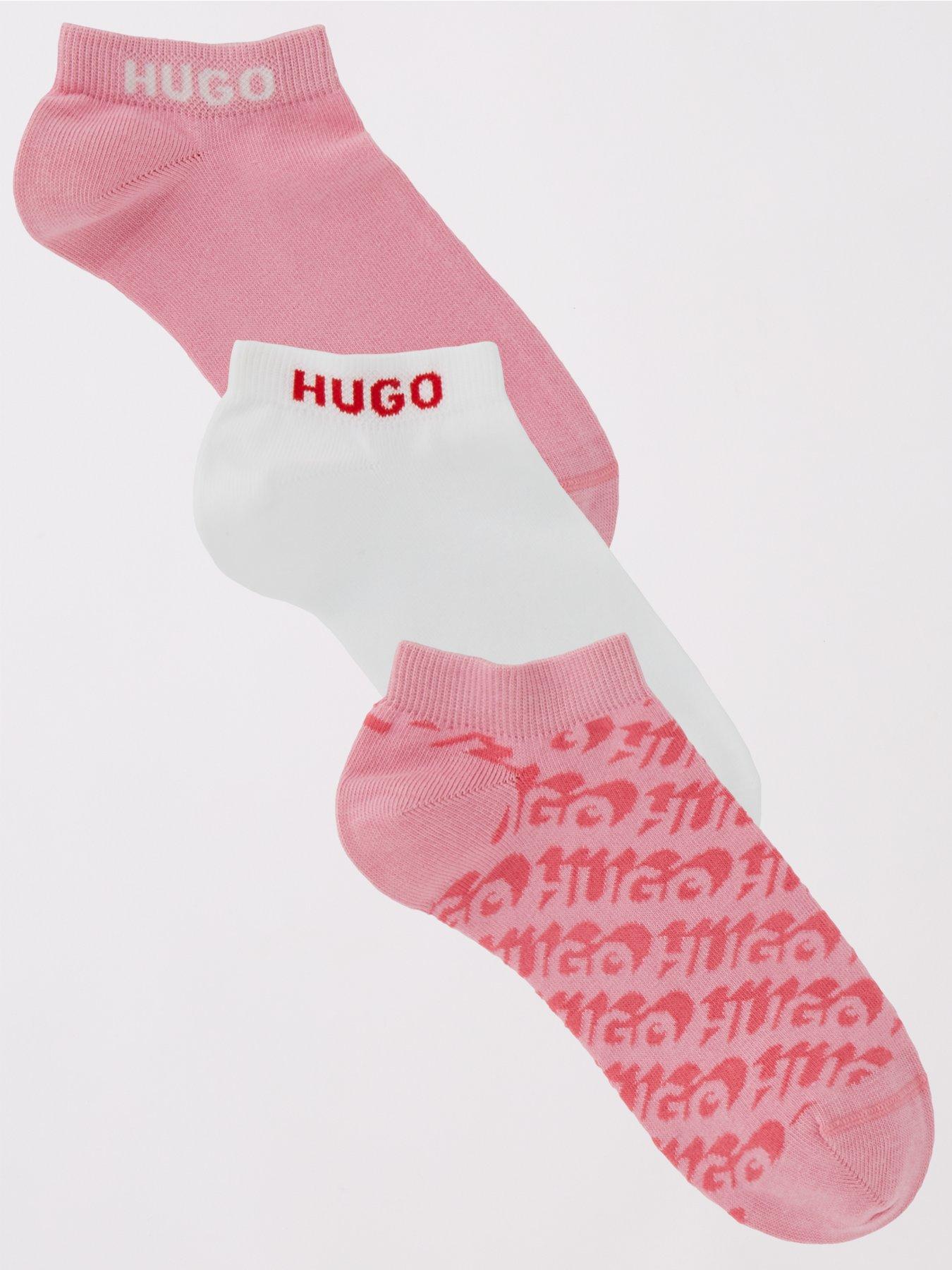 hugo-red-3-pack-ankle-socks-pinkwhiteprint