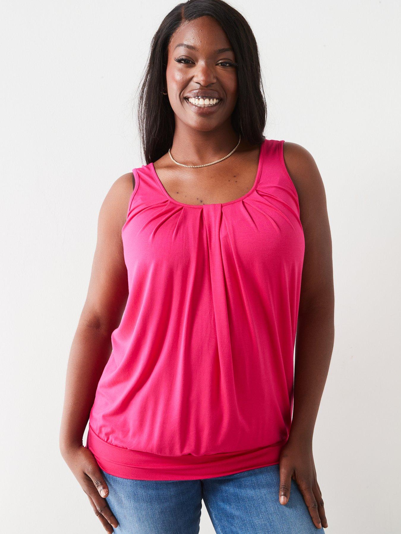 Pink plus size vest 2025