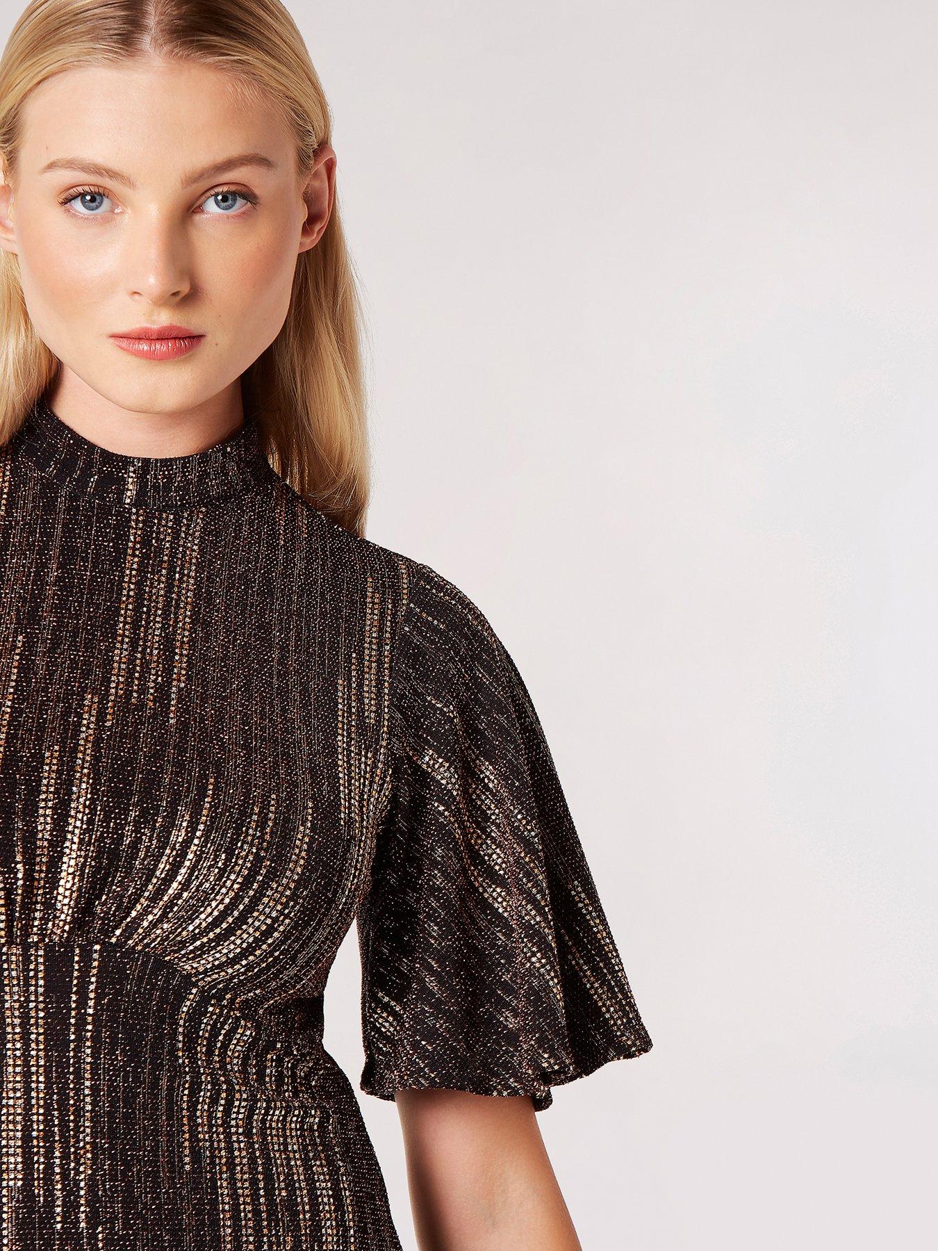 Apricot Angel Sleeve Empire Sparkle Dres Very.co.uk