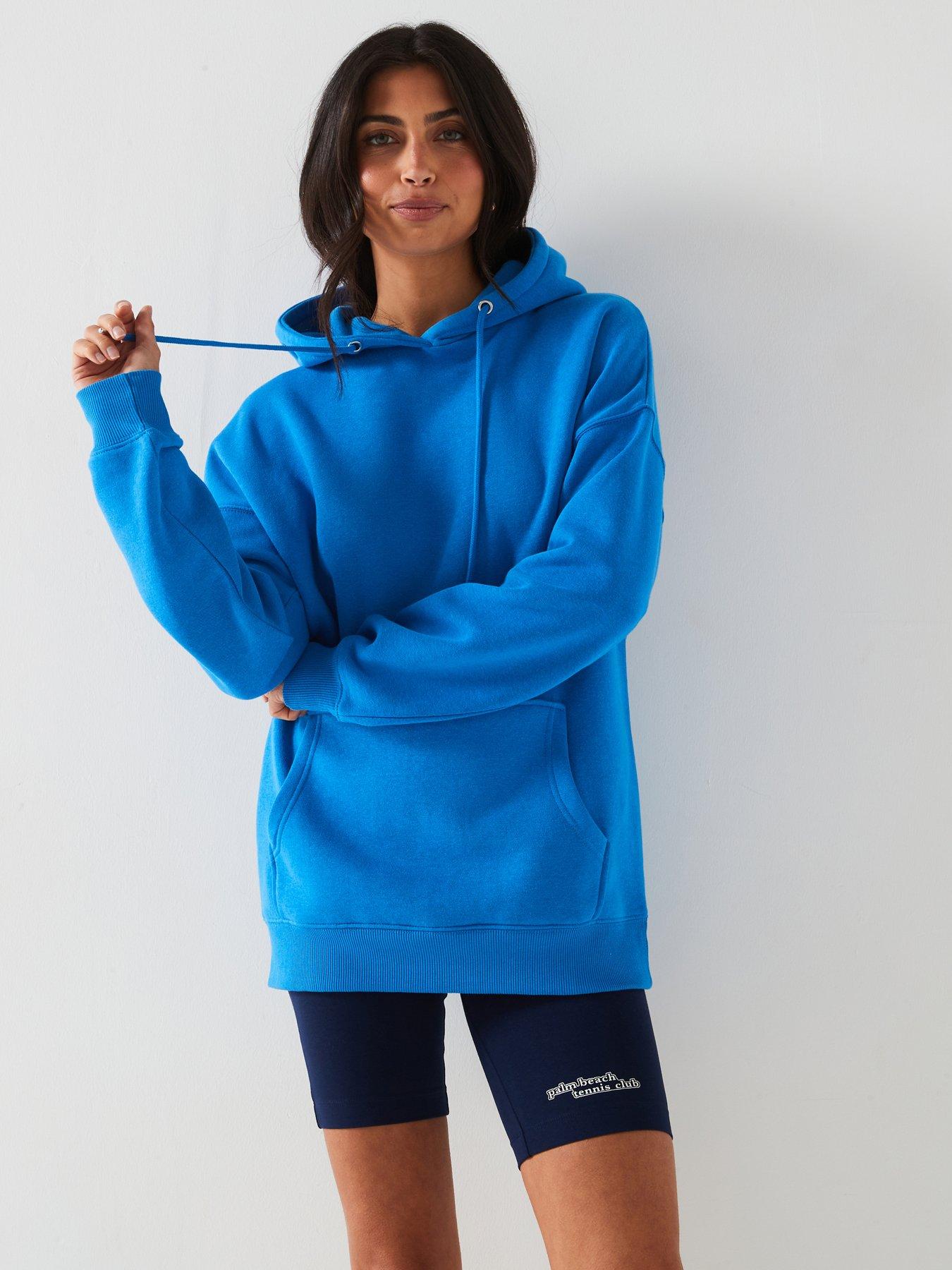 undefined Oversized Cotton Hoodie - Blue
