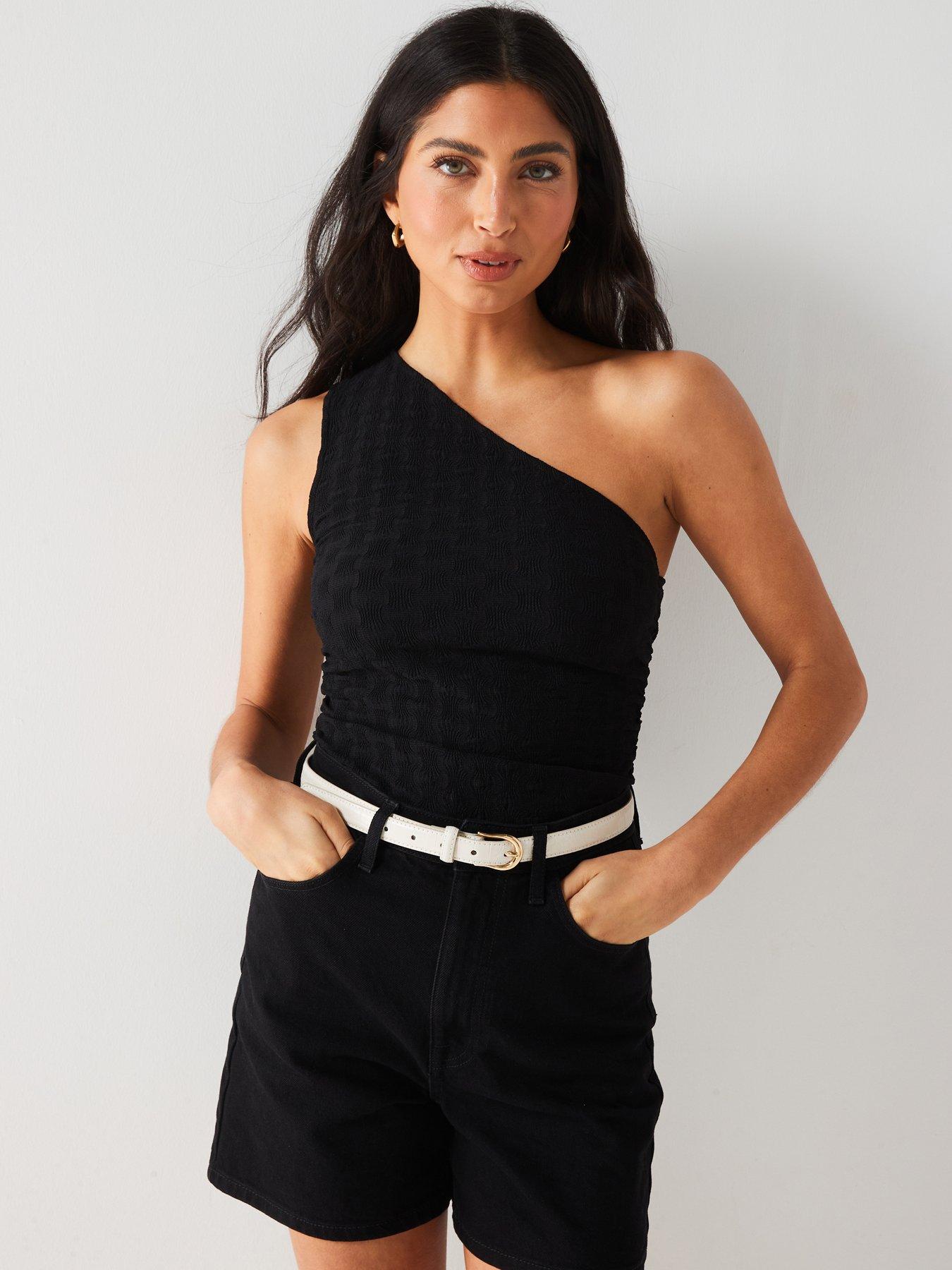 One side sleeveless top hotsell