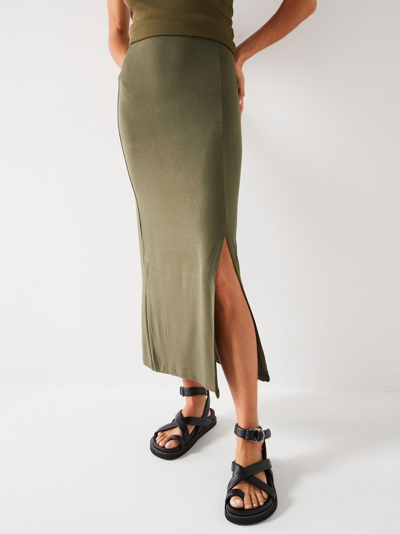 Everyday Midi Skirt - Khaki