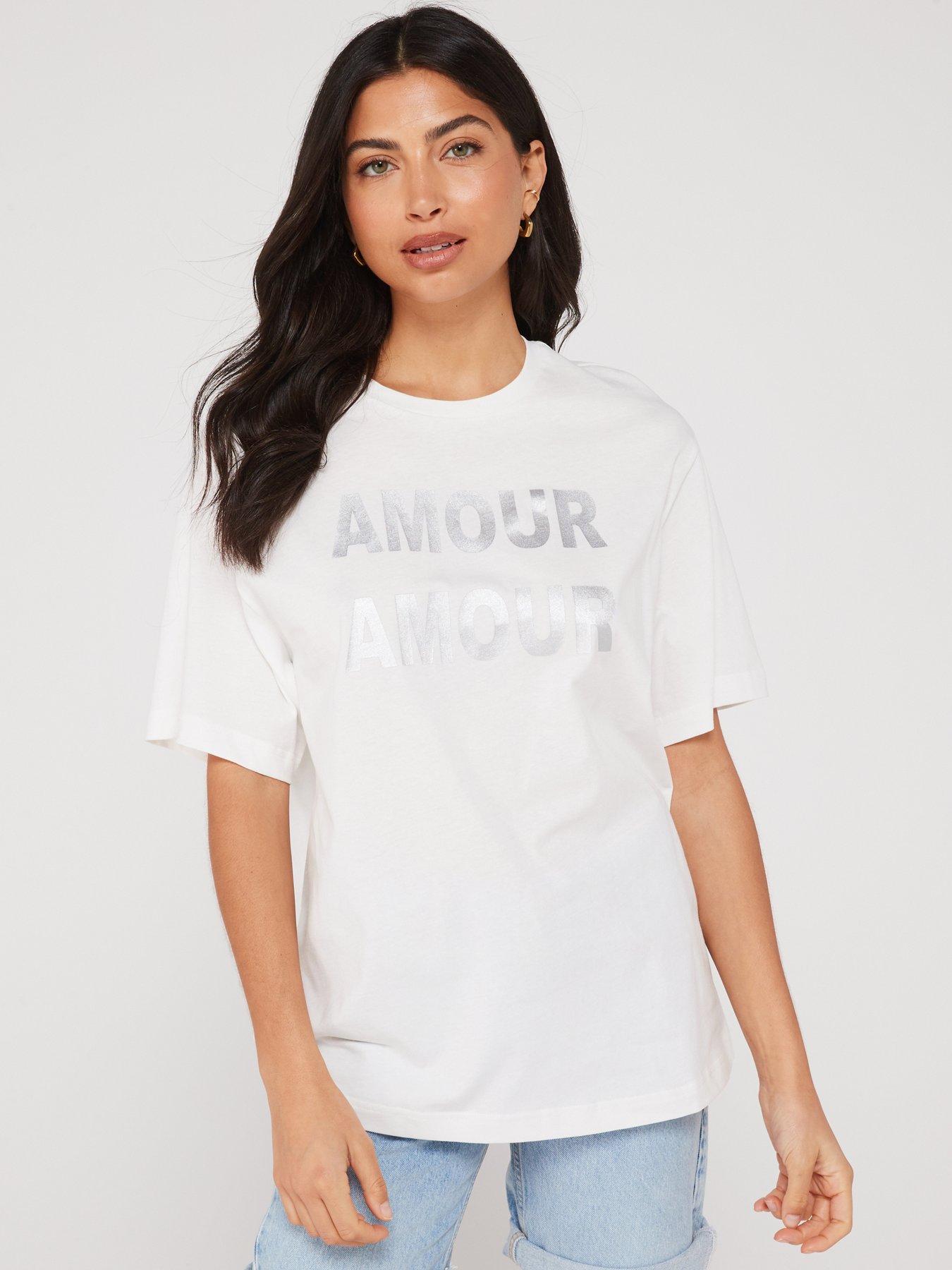 Everyday Oversized Graphic T-Shirt - White | Very.co.uk