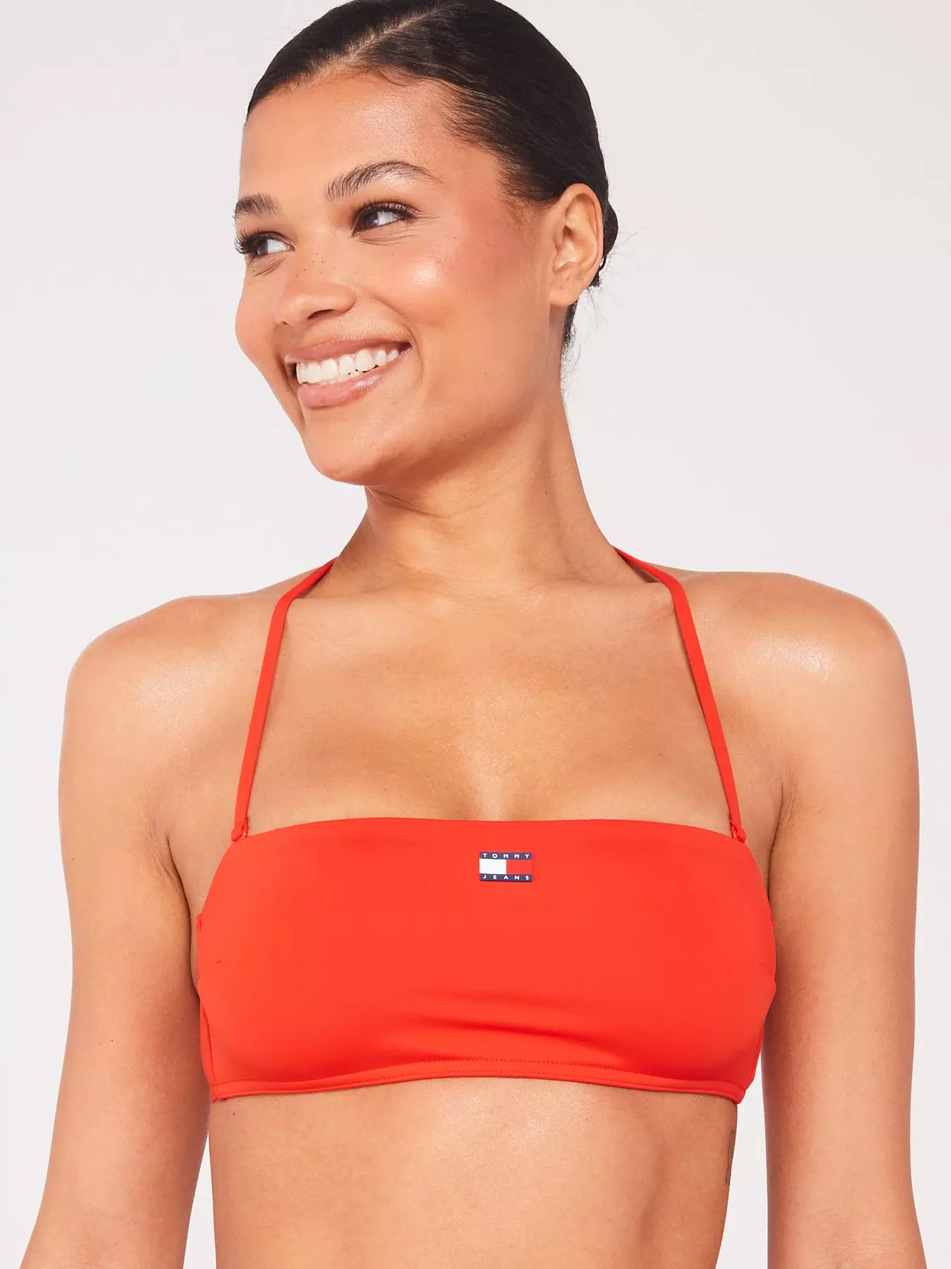 Michael Kors Women's Poppy Logo Ring Halter Bikini Swim Top Red Size S –  Steals