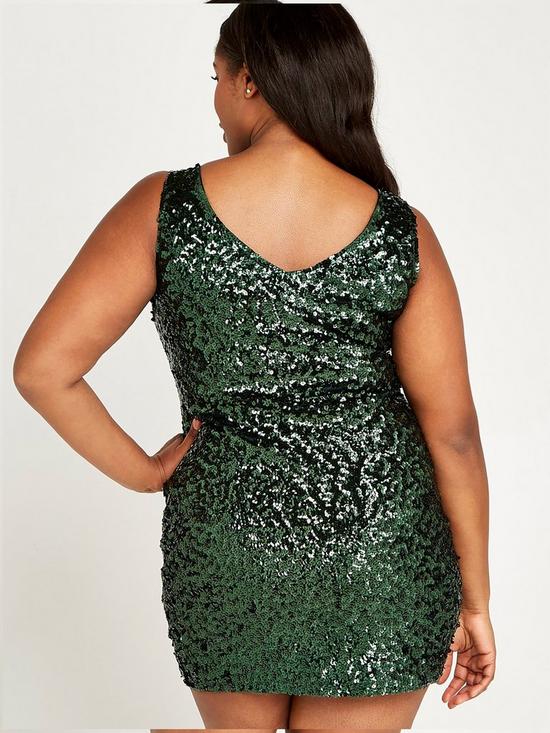 stillFront image of apricot-all-over-sequin-bodycon-dress