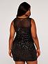 image of apricot-sweetheart-mesh-sequin-dress