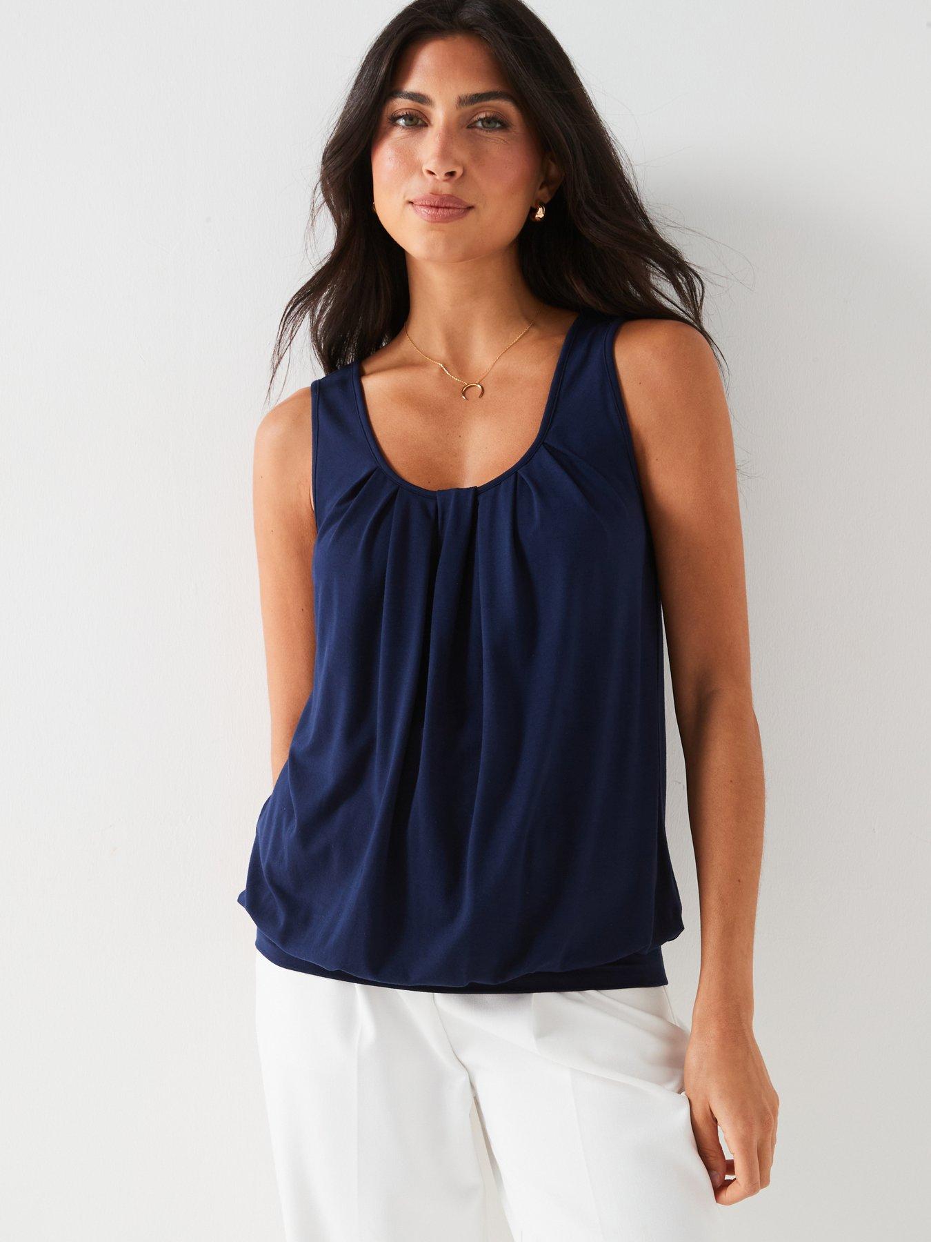 Everyday Bubble Hem Vest Navy Very