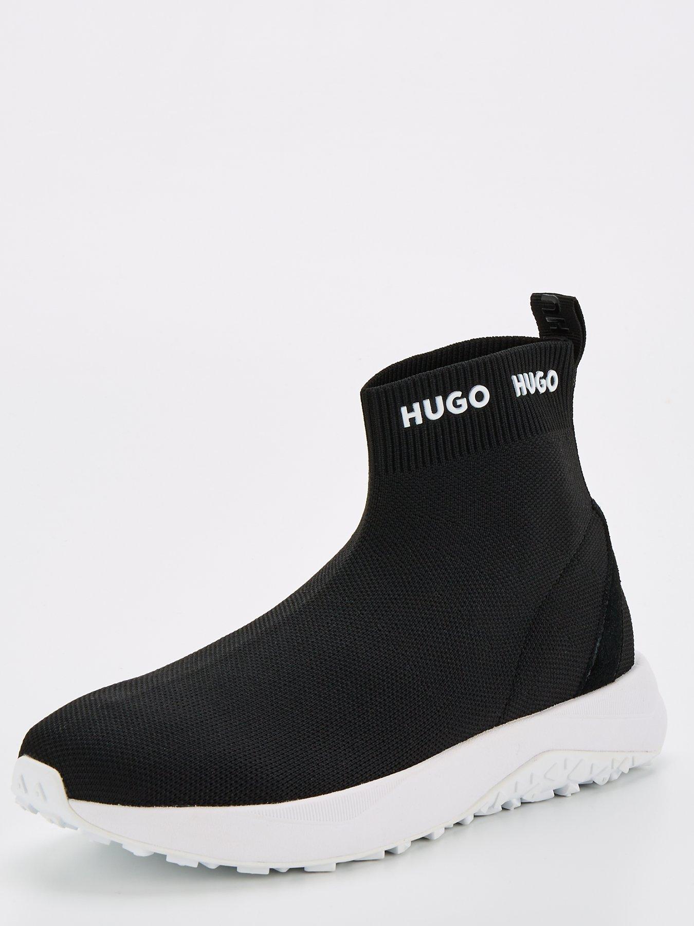 HUGO RED Kane Logo Sock Boot Trainer Black Very.co.uk