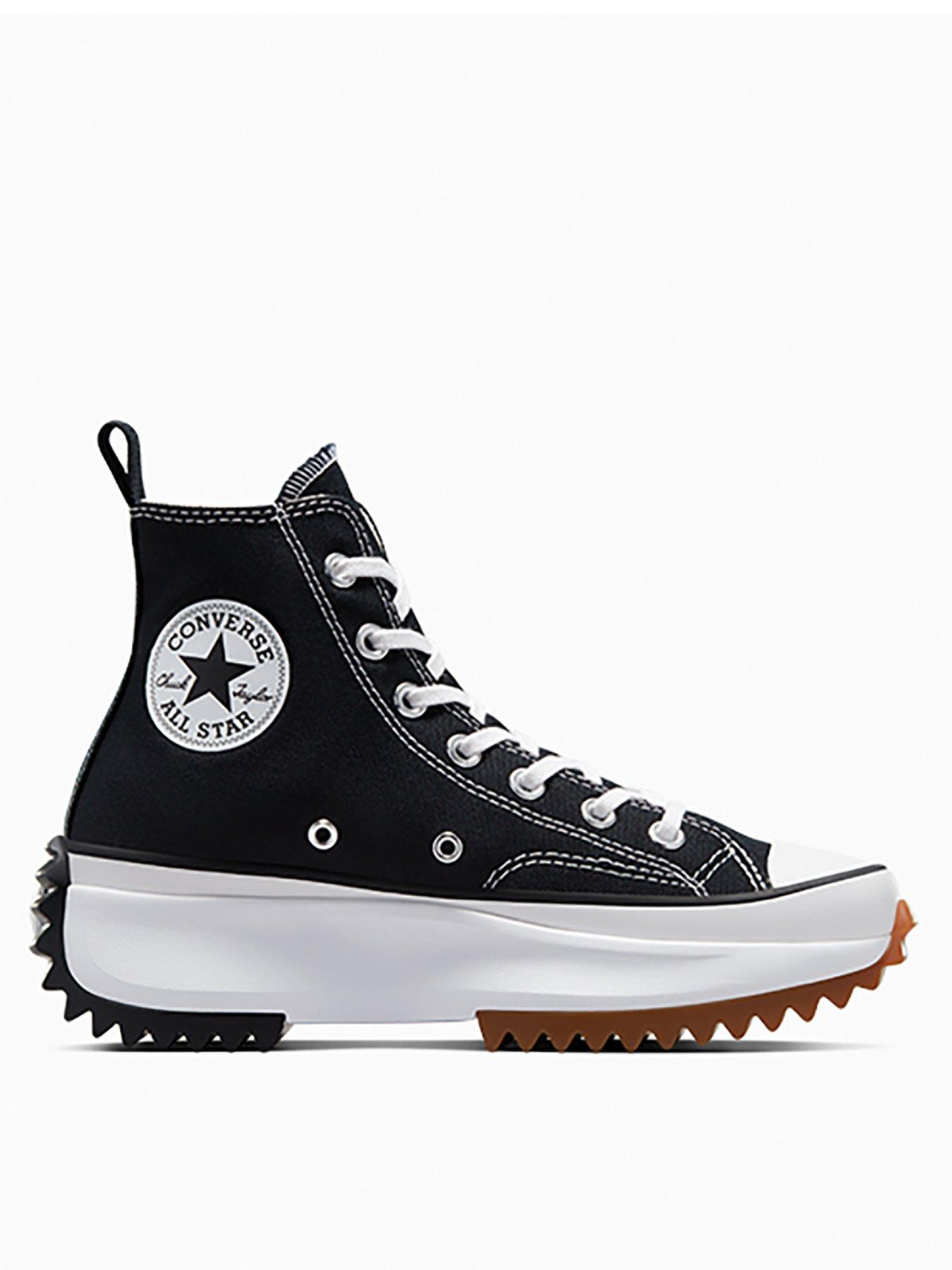 Converse Womens Leather Lift Hi Top Trainers Black Very