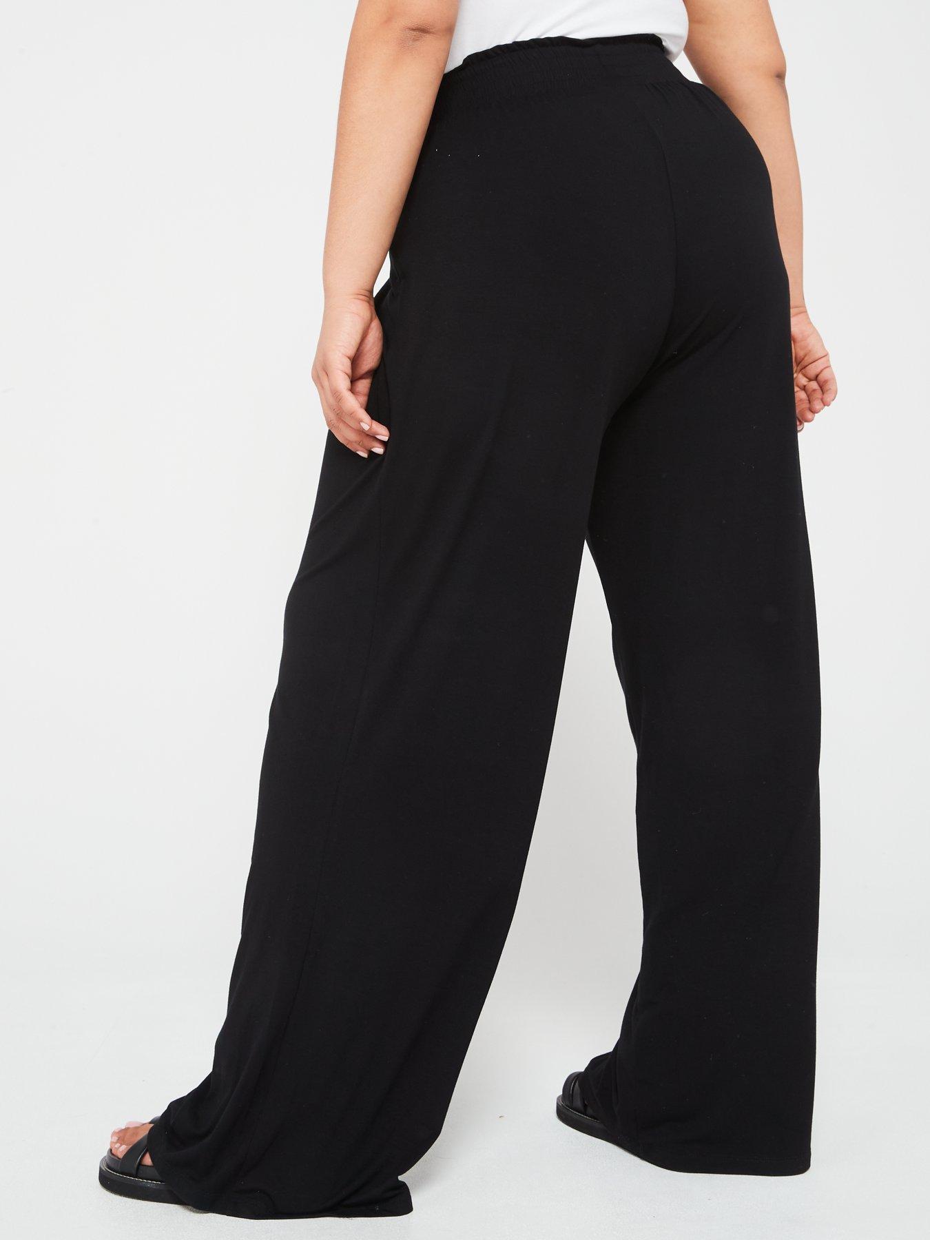 Plus size wide leg stretch pants best sale