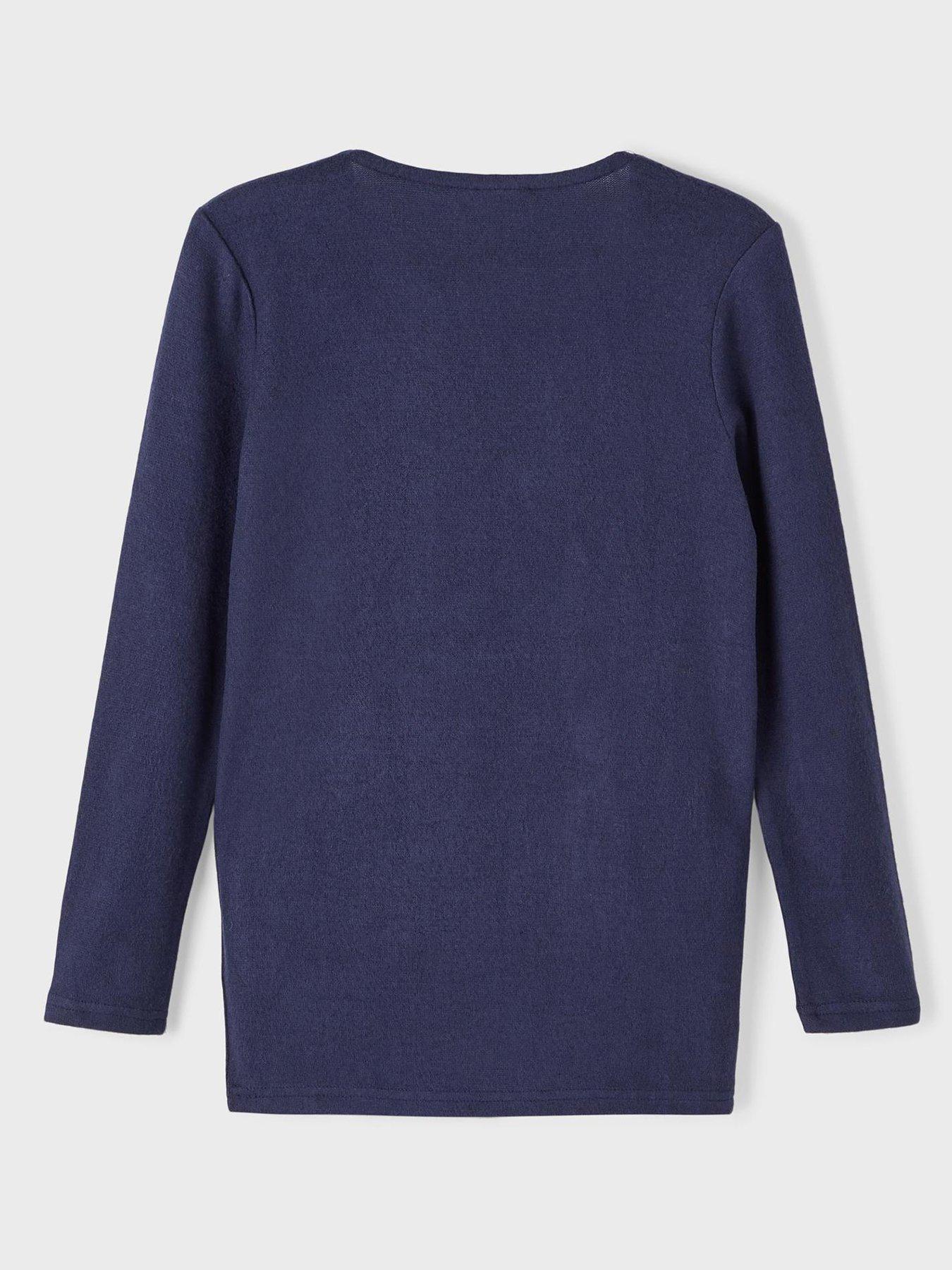 Image 3 of 5 of Name It Girls Longline Cardigan - Dark Sapphire