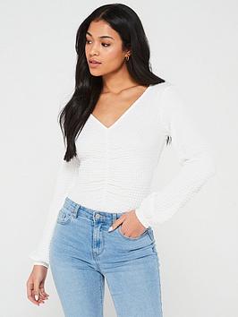only ruched top - white