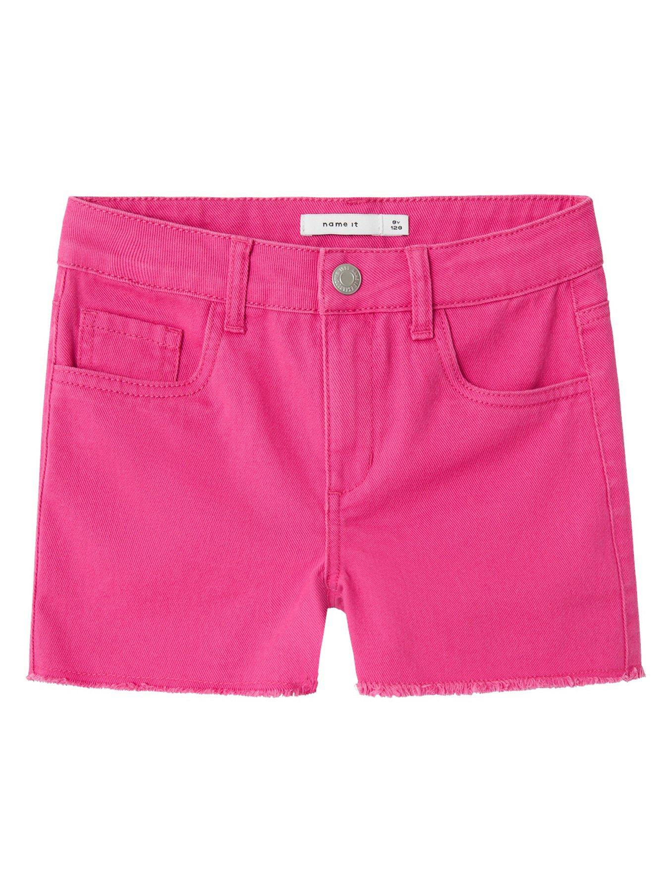 Name It Girls Mom Fit Denim Shorts Raspberry Rose Very