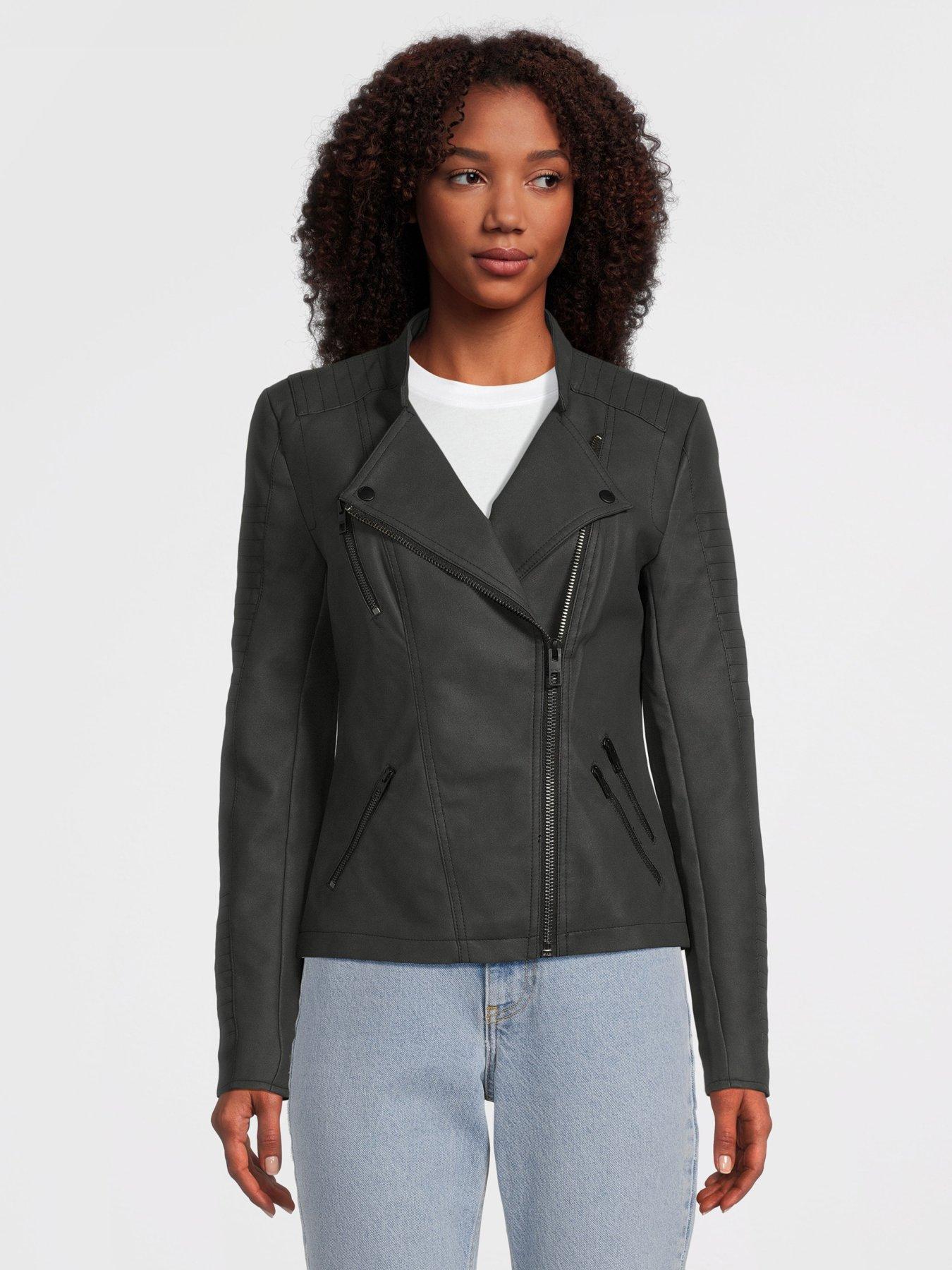 In The Style x Perrie Sian leather look blazer in black - part of a set