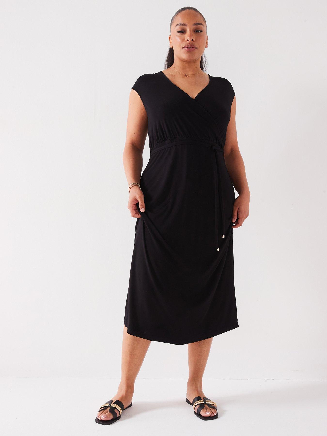 Black midi dress curve hotsell