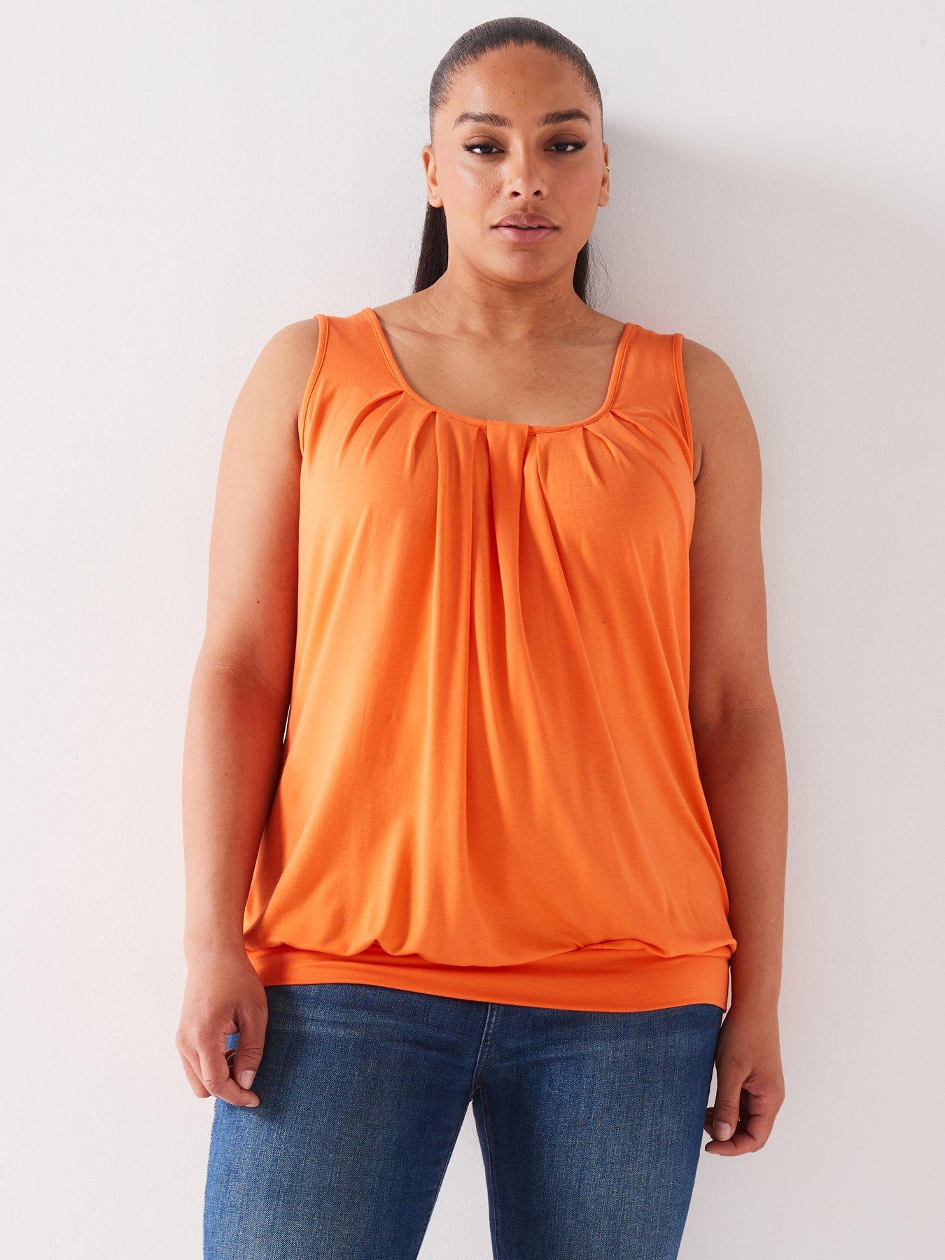 V by Very Curve Banded Hem Vest Orange Very.co.uk