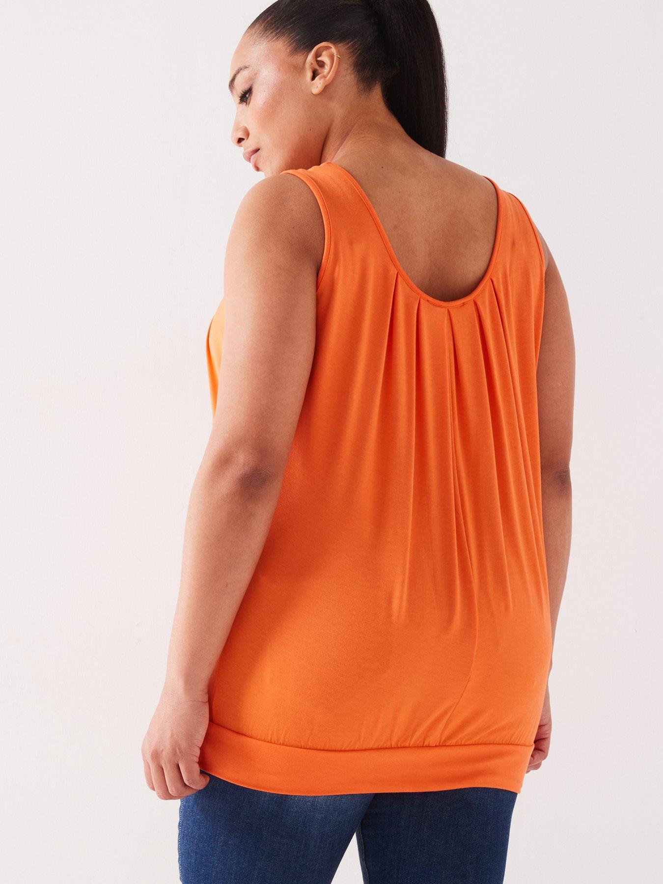 V by Very Curve Banded Hem Vest Orange Very.co.uk