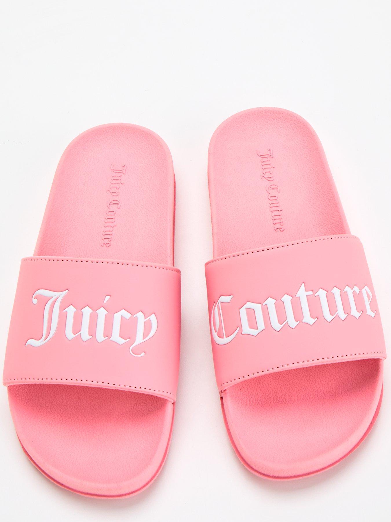 Juicy Couture Carmen Collegiate Pu Slider - Pink | Very.co.uk