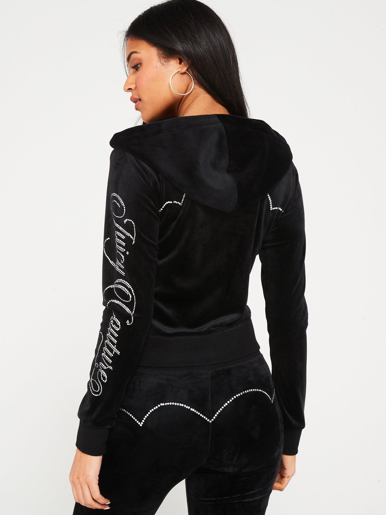 Lipsy velour hoodie hot sale with diamante crown back