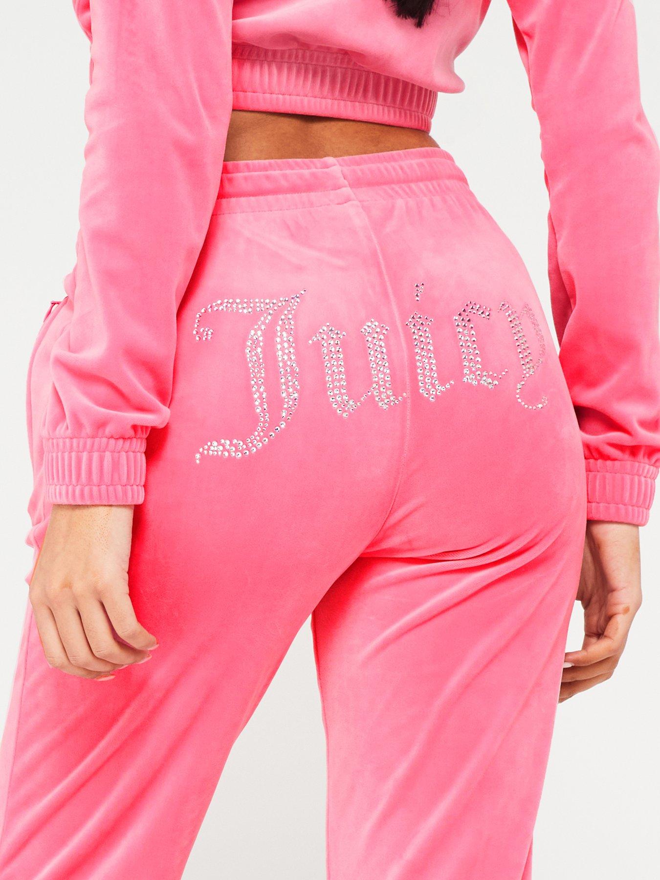 Pink velvet track pants sale