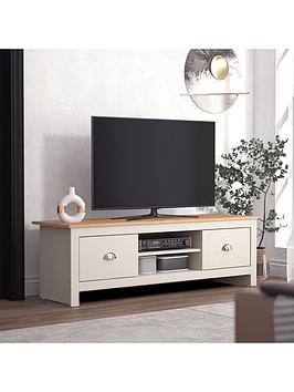 Product photograph of Very Home Atlanta Tv Cabinet - Fits Up To 65 Inch Tv - Light Grey Oak from very.co.uk