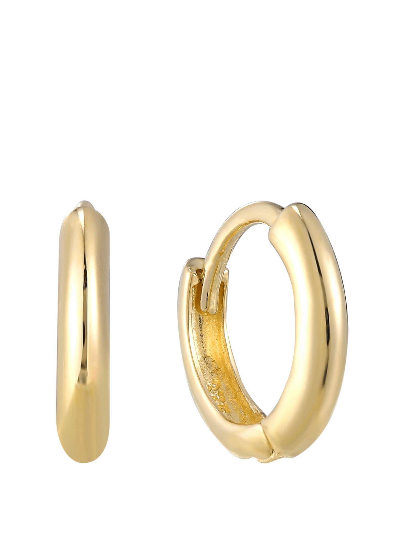 Solid gold deals huggie earrings