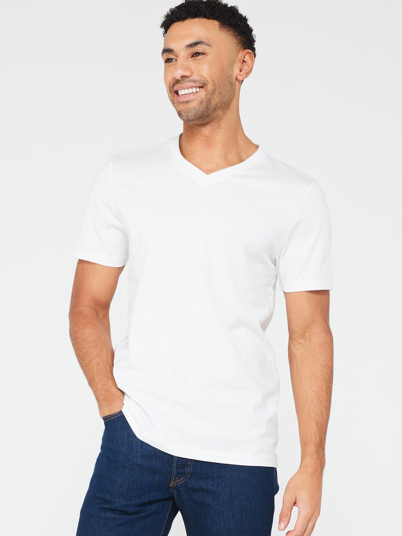 undefined Men's Essential V-Neck T-Shirt - White