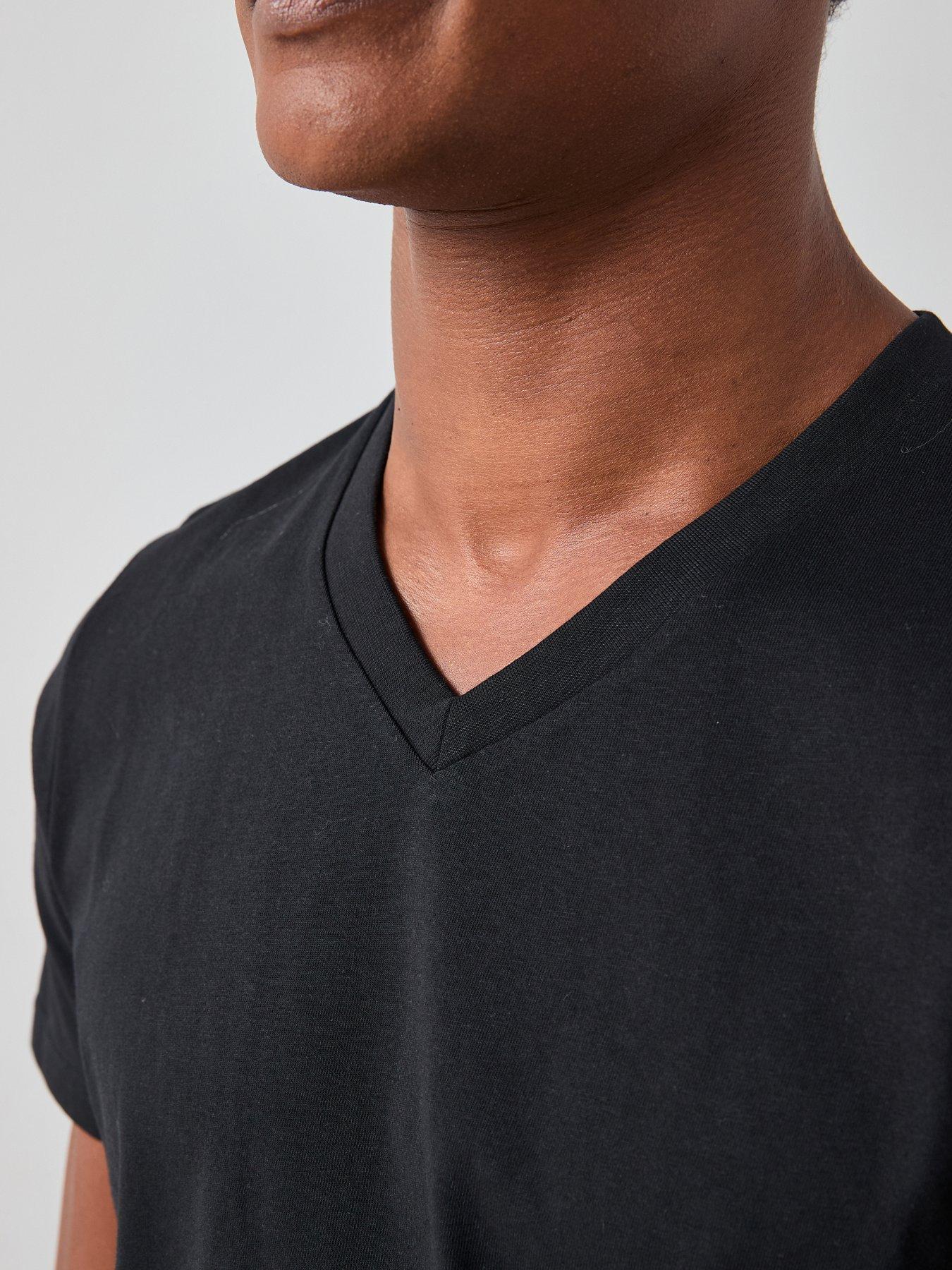 Very Man Men's Essential V-Neck T-Shirt Black Very