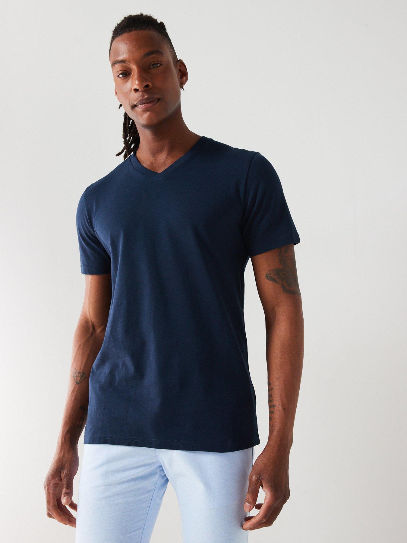 Everyday Essential V-neck T-shirt - Navy | Very.co.uk