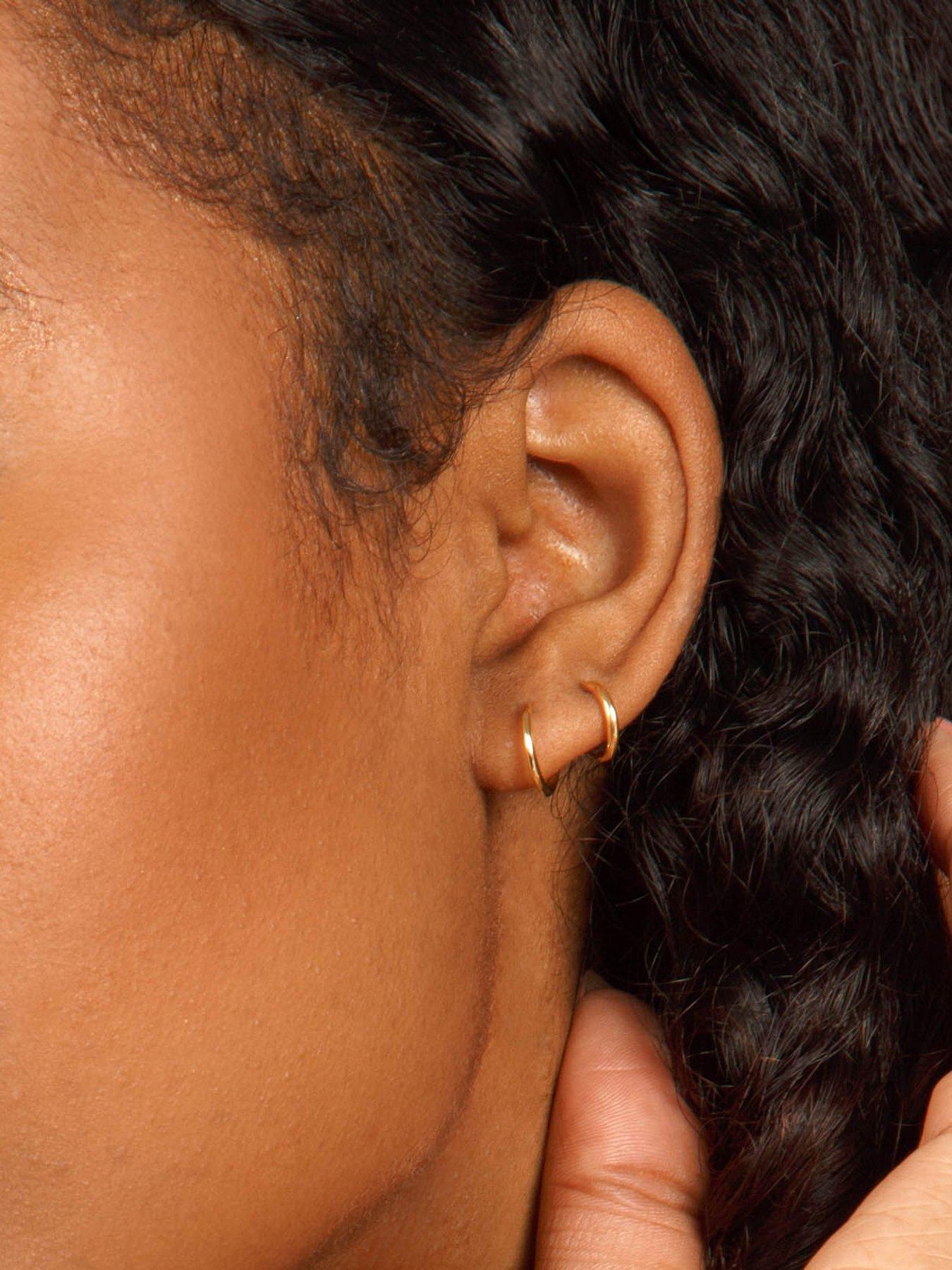 Image 2 of 5 of The Love Collection 9ct Gold Tiny 9mm and 11mm Hoop Stacking Set