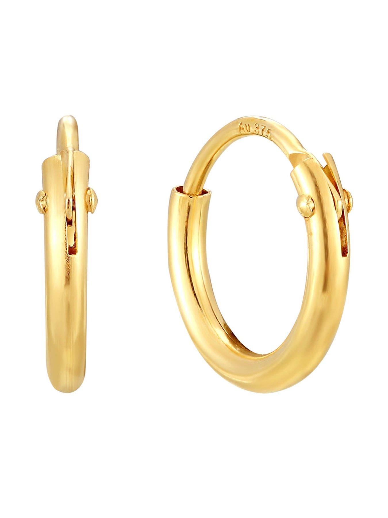 Image 3 of 5 of The Love Collection 9ct Gold Tiny 9mm and 11mm Hoop Stacking Set