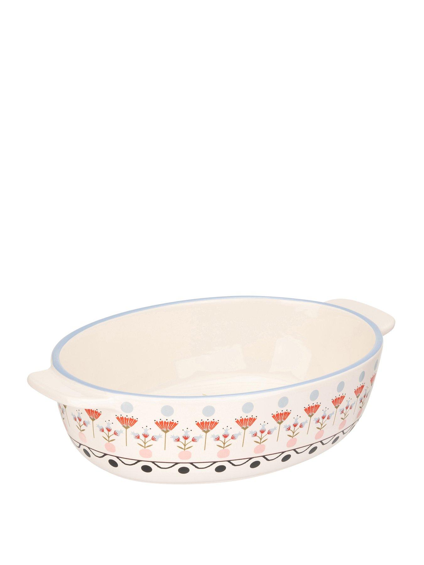 Product photograph of Cath Kidston Painted Table Oval Ceramic Roasting Dish from very.co.uk