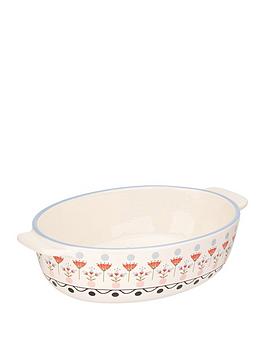 Product photograph of Cath Kidston Painted Table Oval Ceramic Roasting Dish from very.co.uk