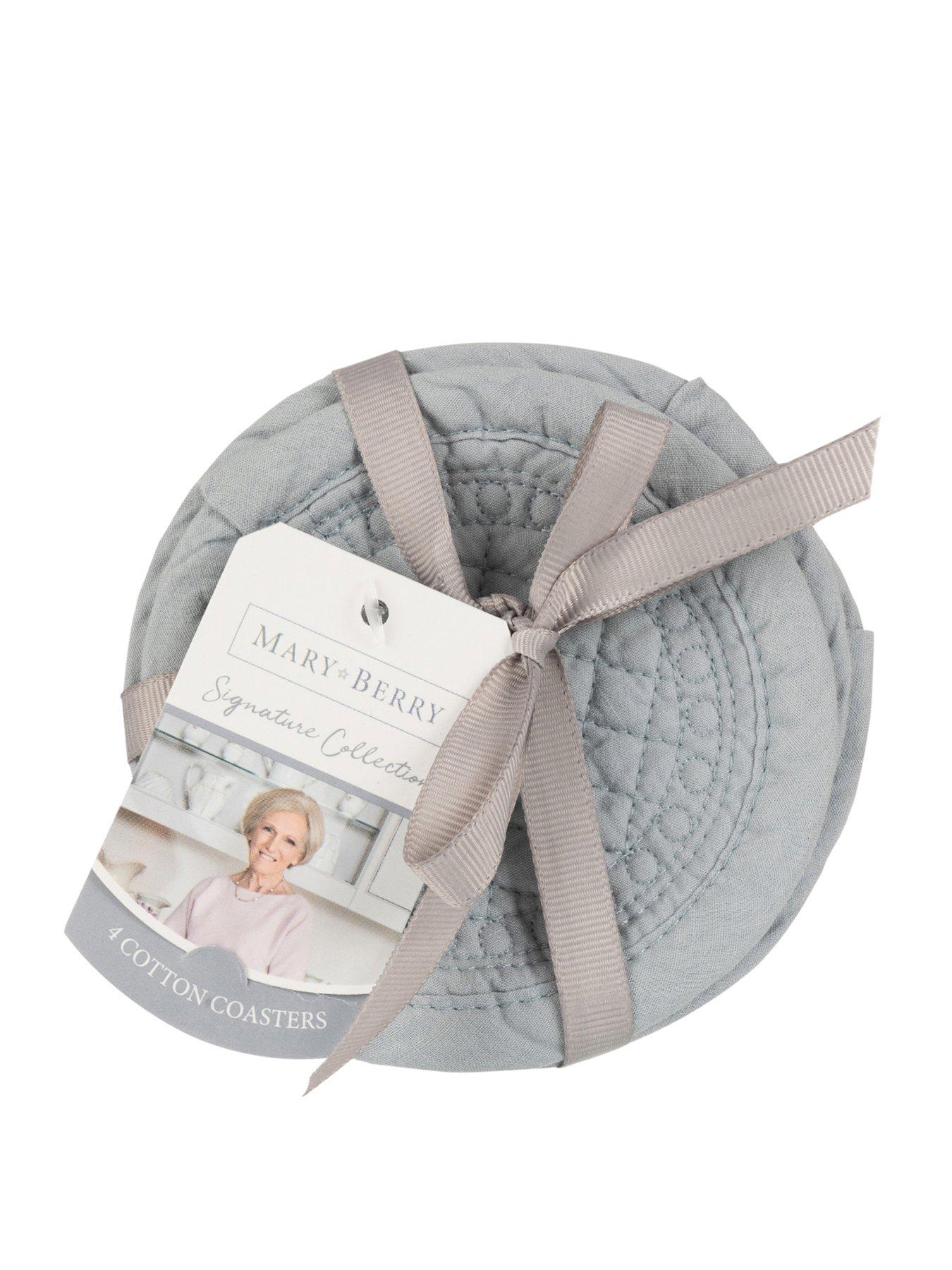 Product photograph of Mary Berry Signature Cotton Coasters In Grey - Pack Of 4 from very.co.uk